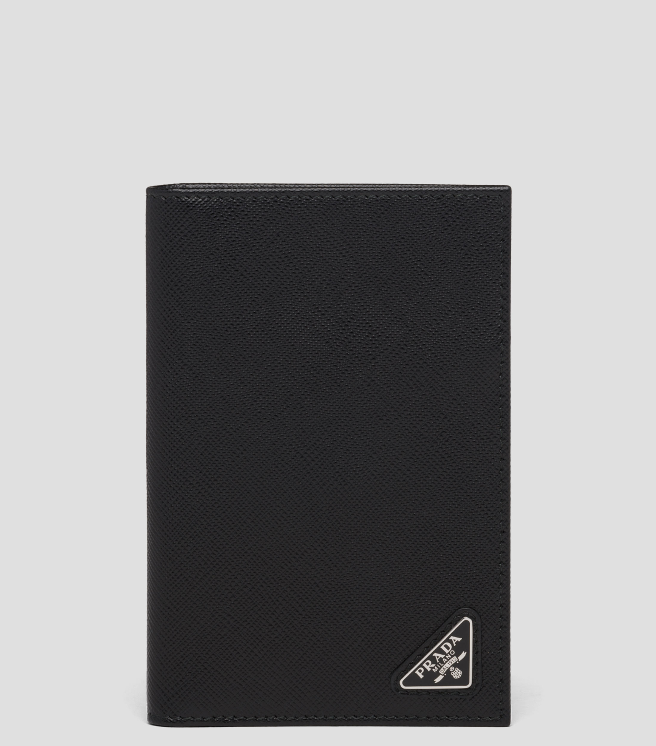 Portapasaporte en piel Saffiano liso Hombre