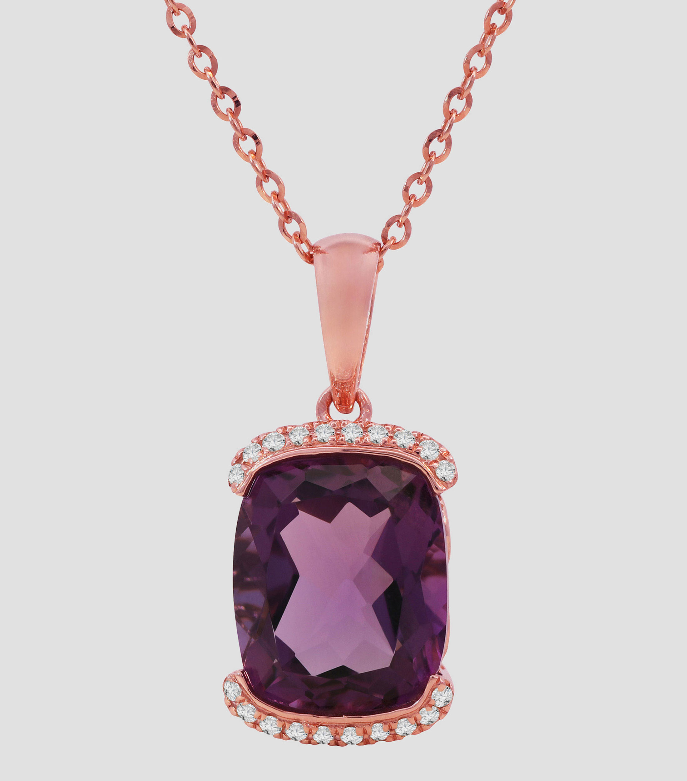 Dije con cadena y amatista Mujer