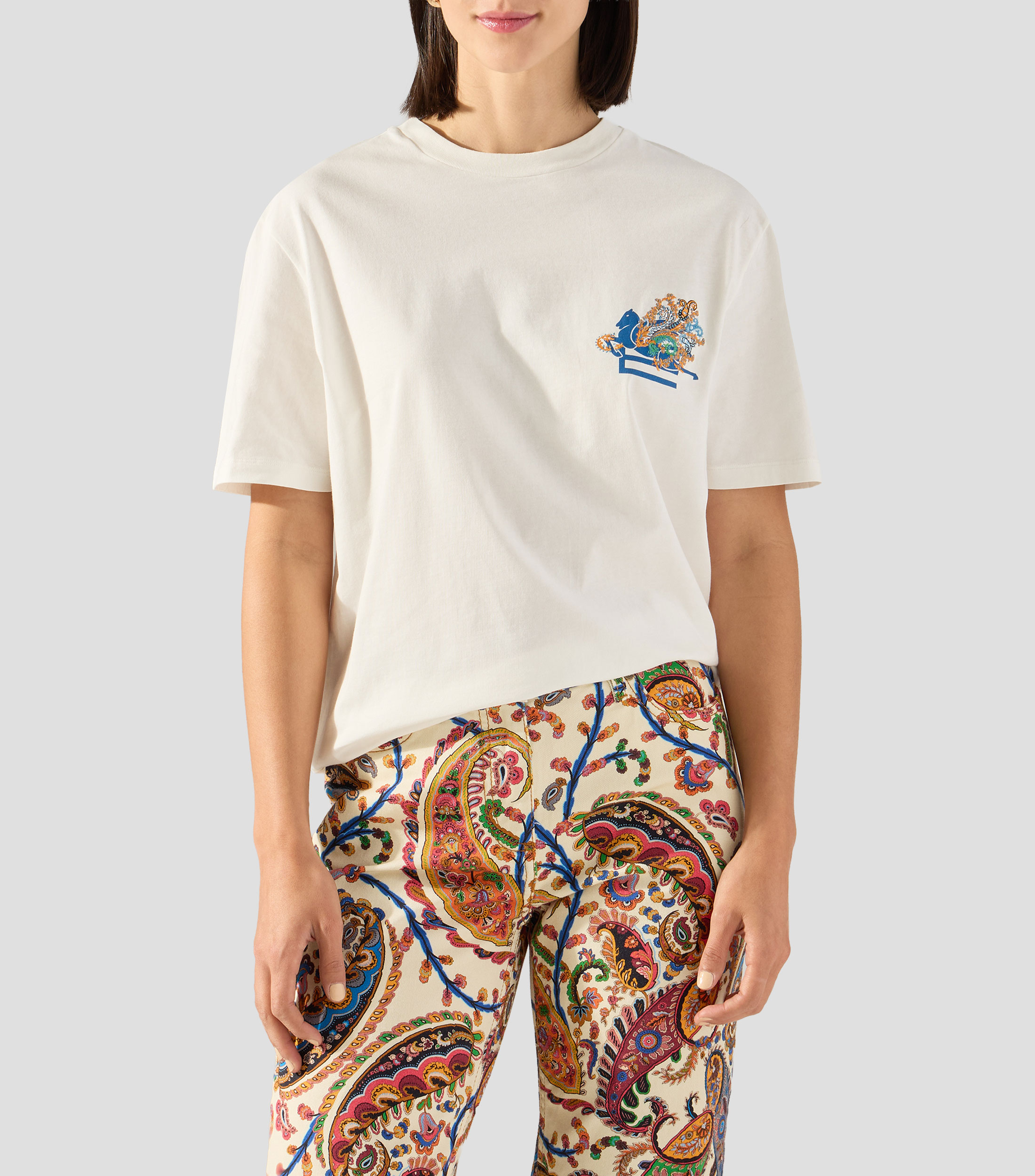 Playera cuello redondo manga corta lisa Mujer