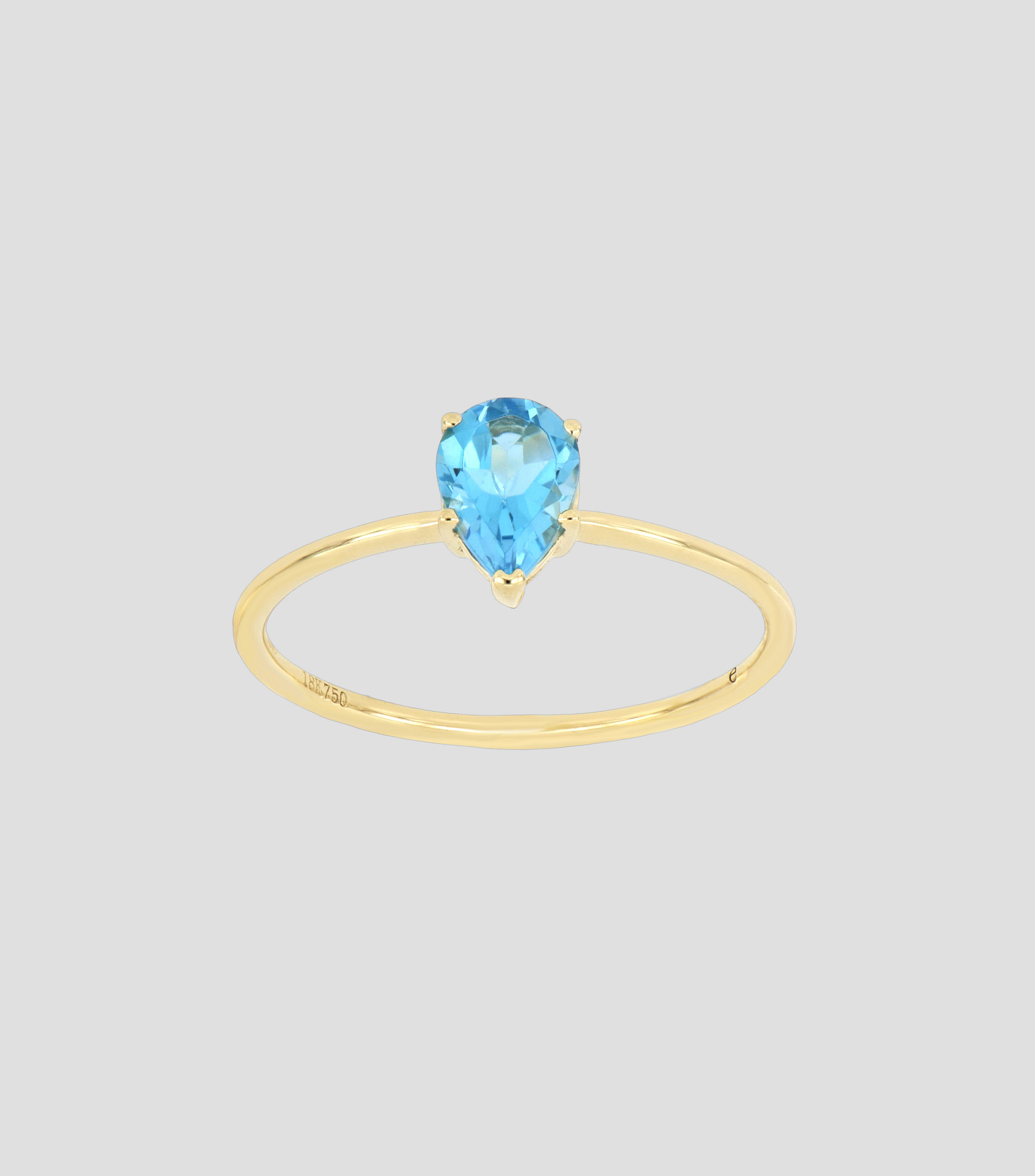 Anillo en oro 18 Kts con topacio Mujer