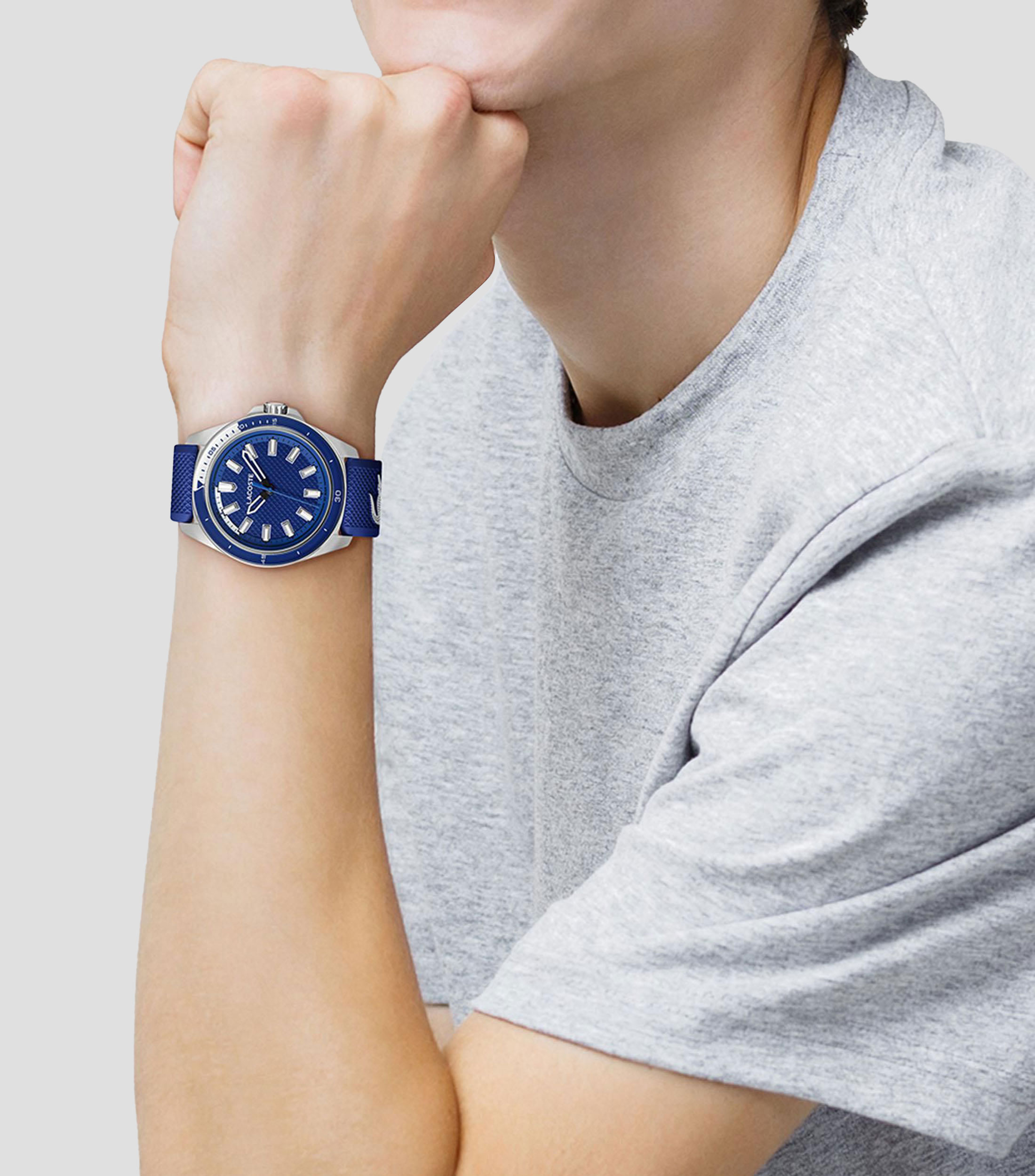 Reloj para Hombre Capbreton deportivo plateado, azul