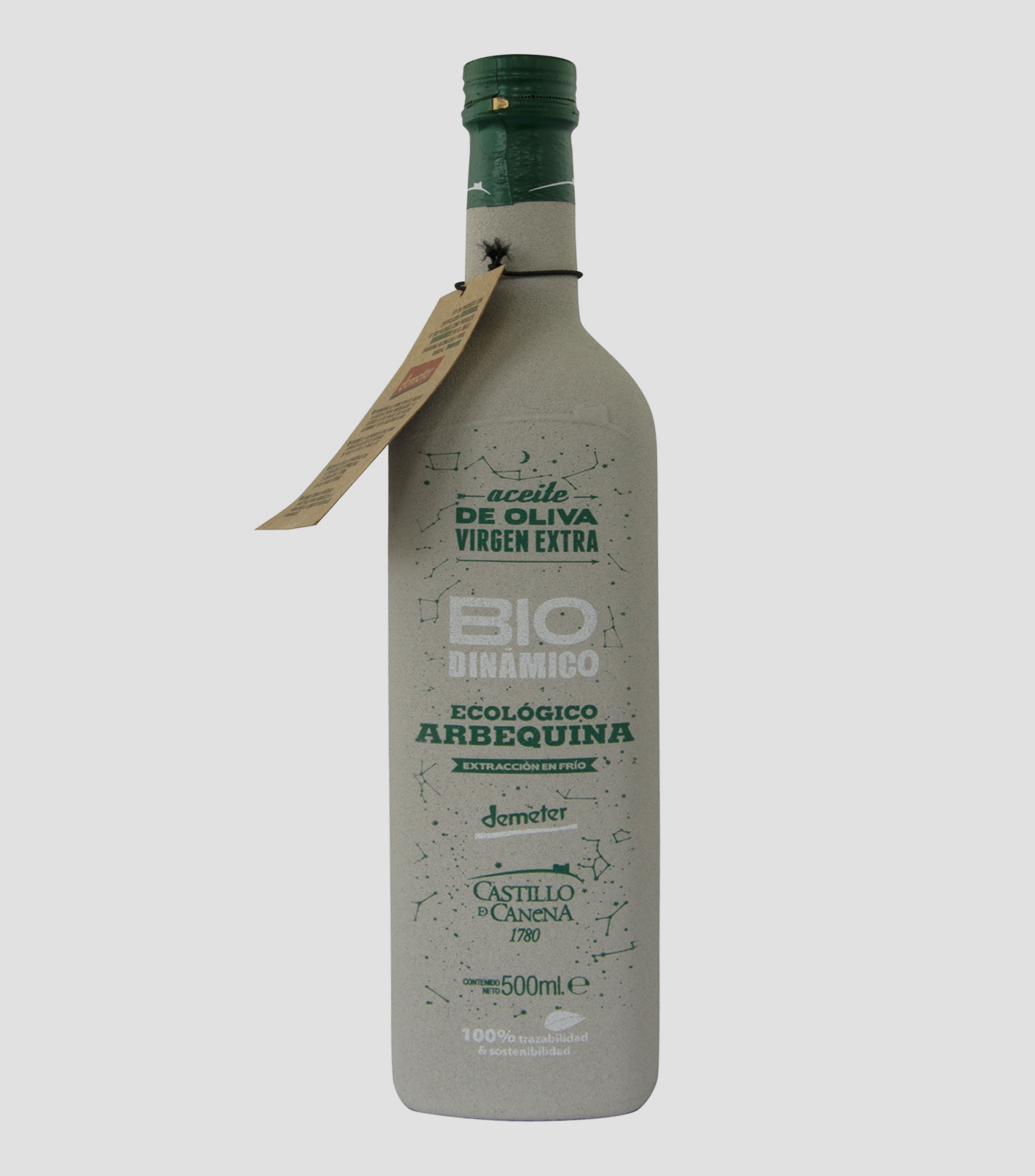 Aceite de oliva Extra Virgen Arbequina Biodinamico, 500 ml