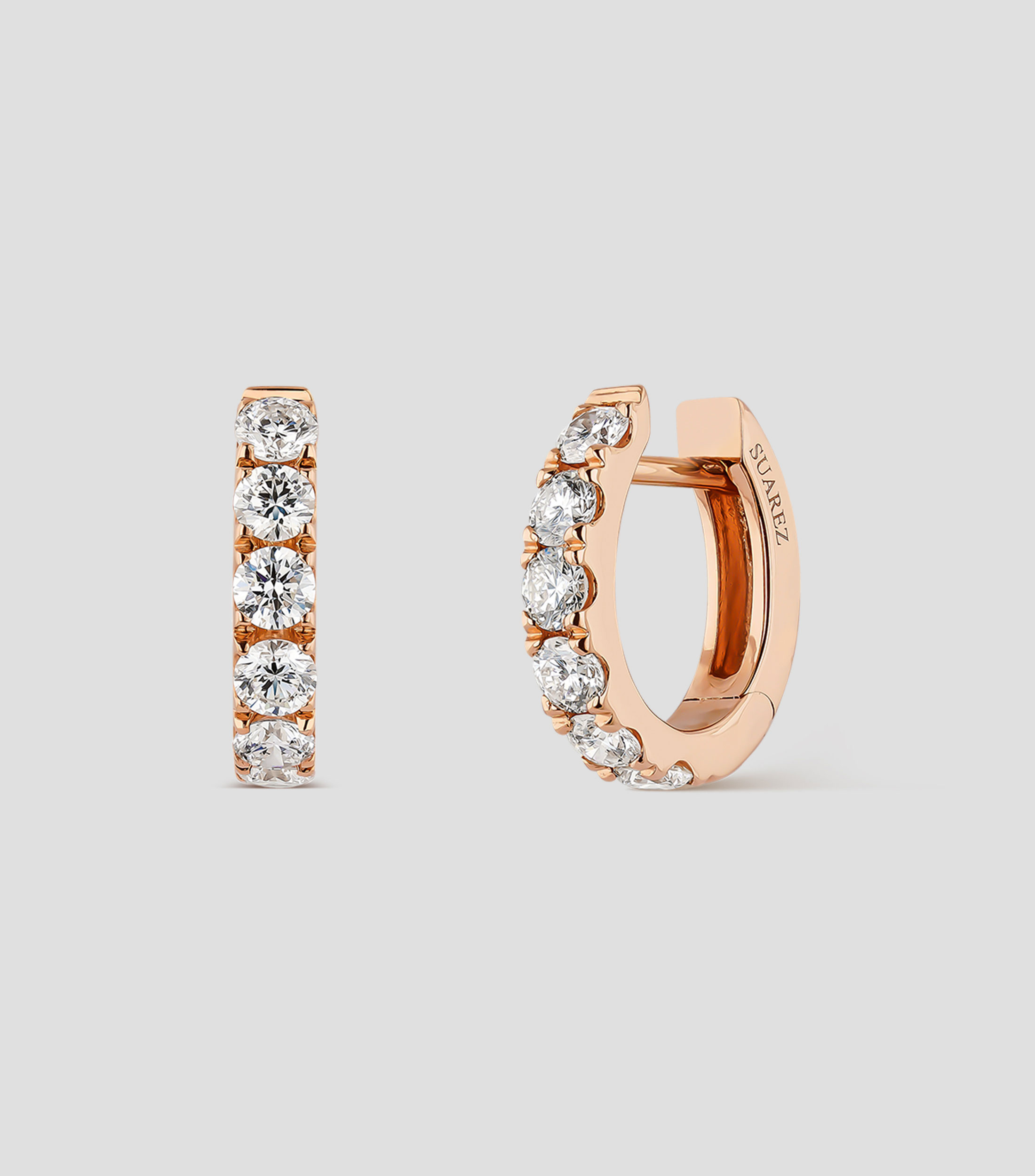 Aretes en oro rosa 18 Kts con diamantes Idalia Mujer