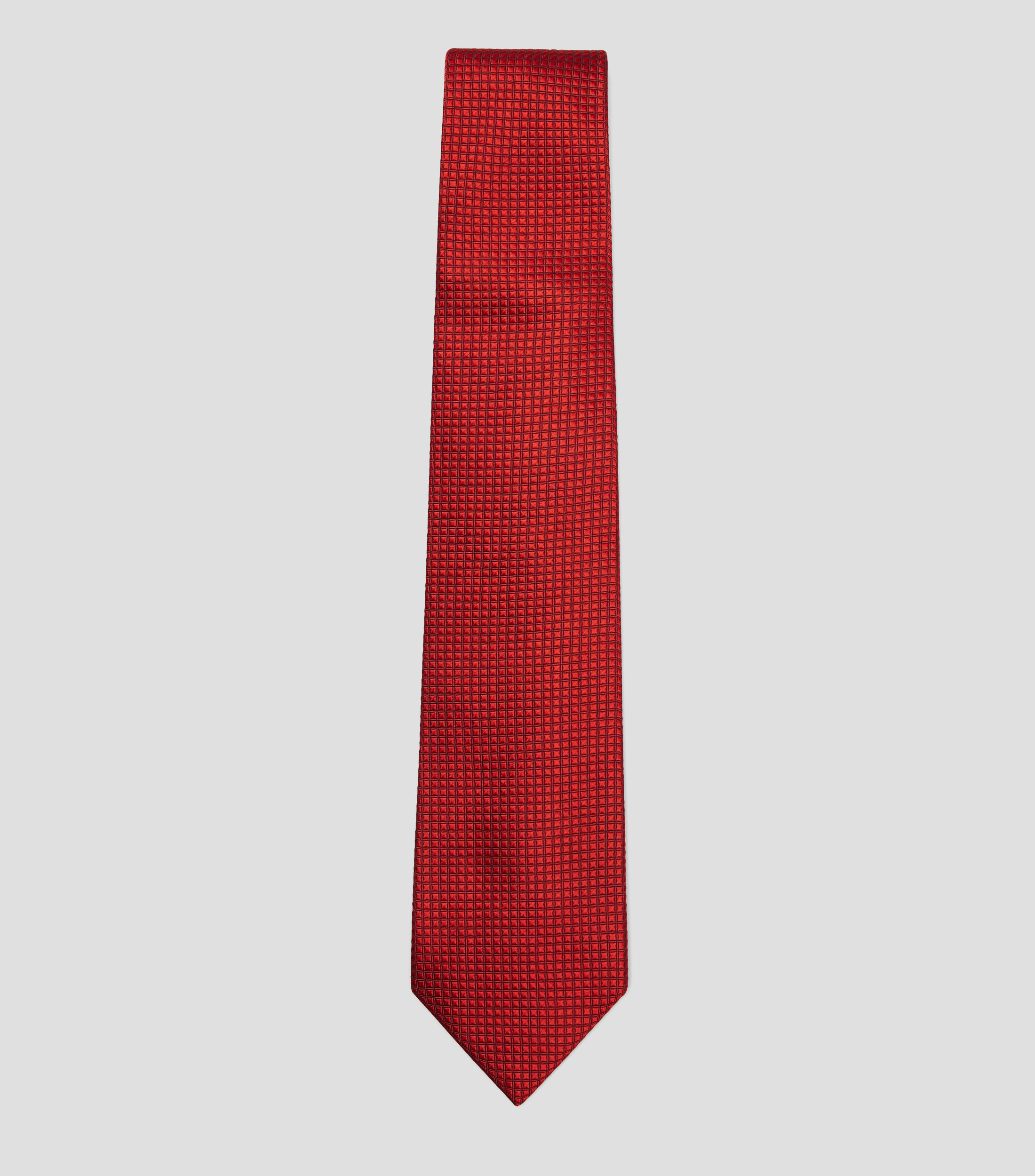 Corbata ancha en seda rojo lisa Brera
