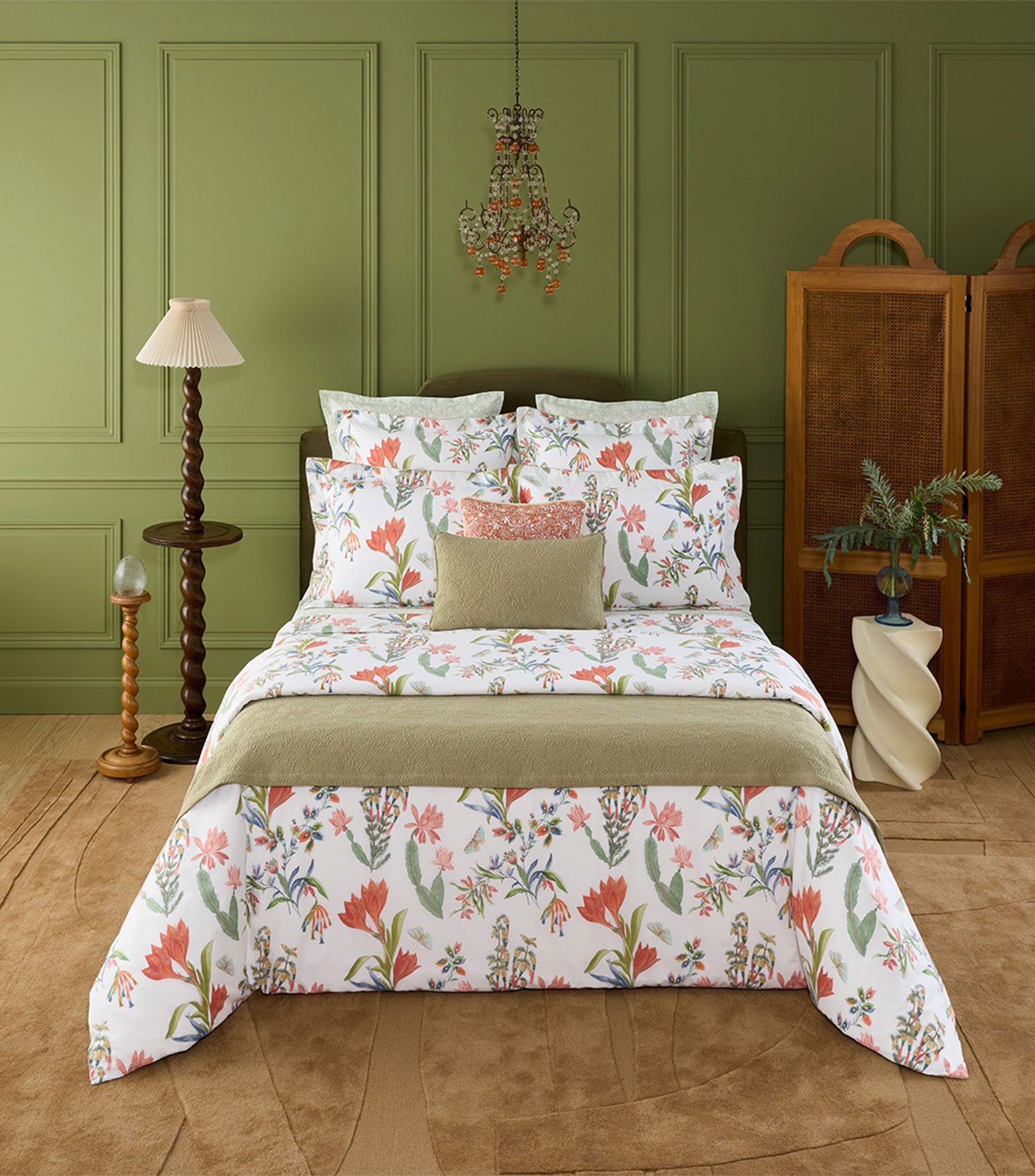 Sábana plana matrimonial/queen size en algodón Èze multicolor