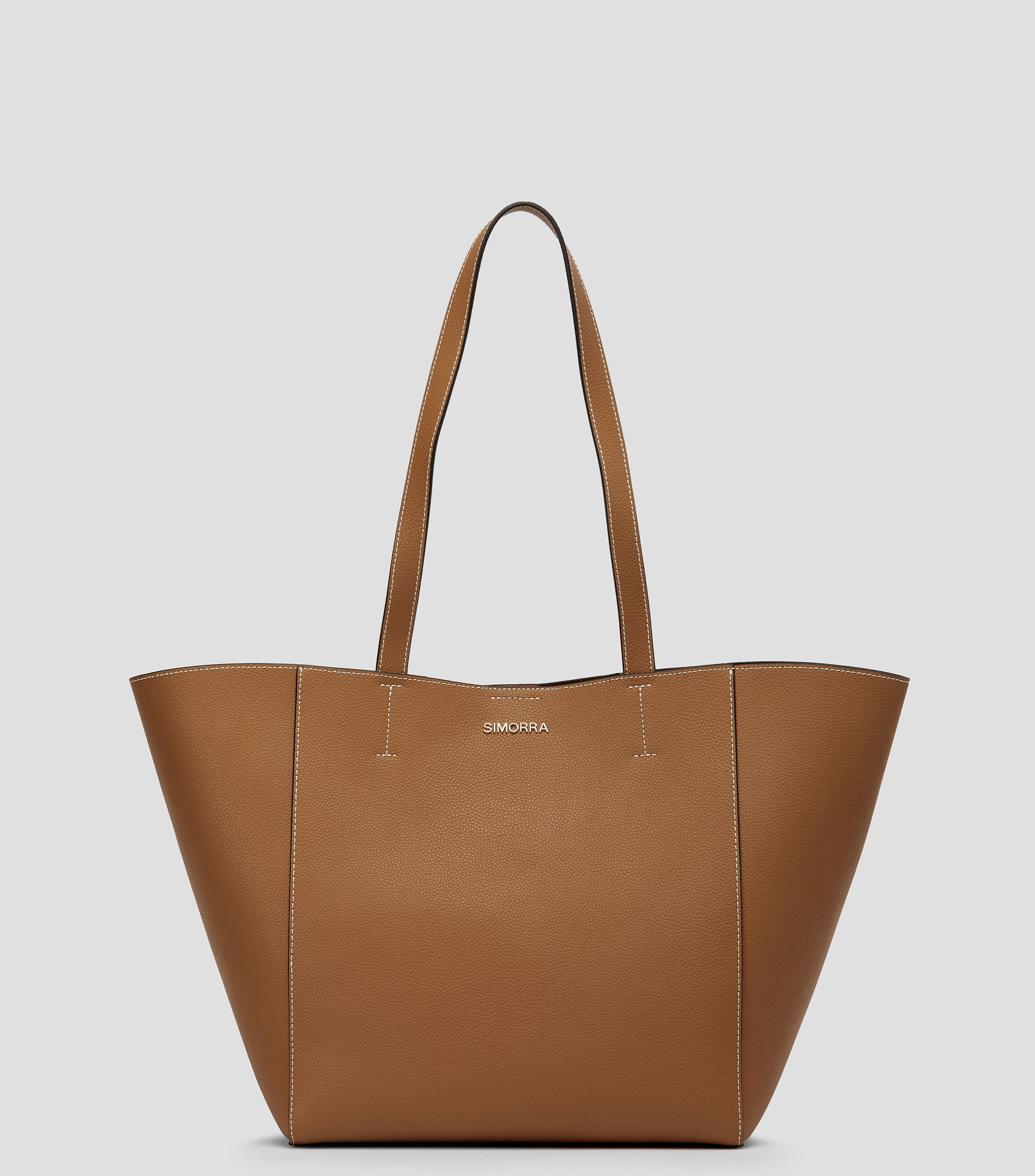 Bolsa tote lisa con detalle texturizado Mujer