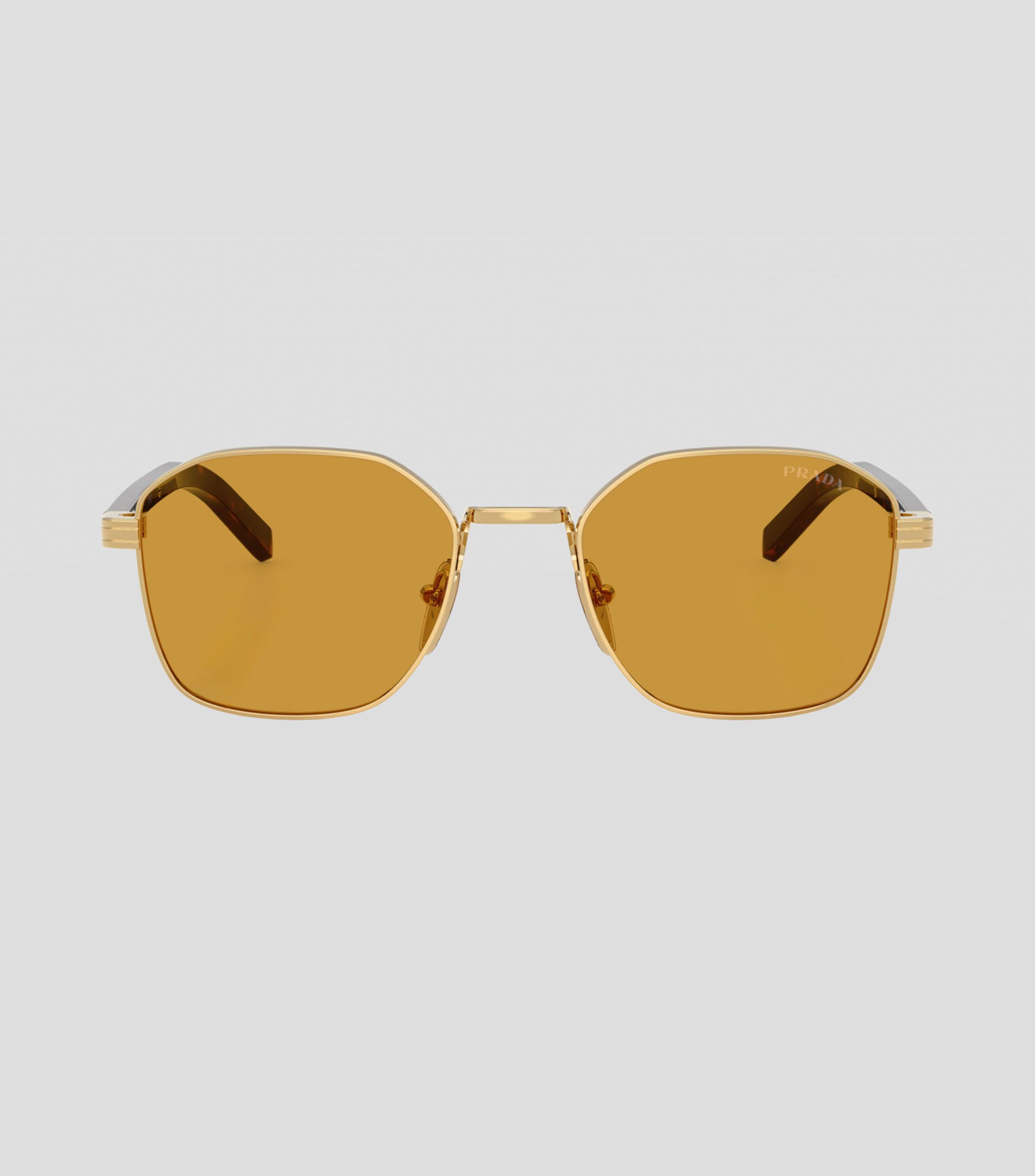 Lentes de sol hexagonales dorado Hombre