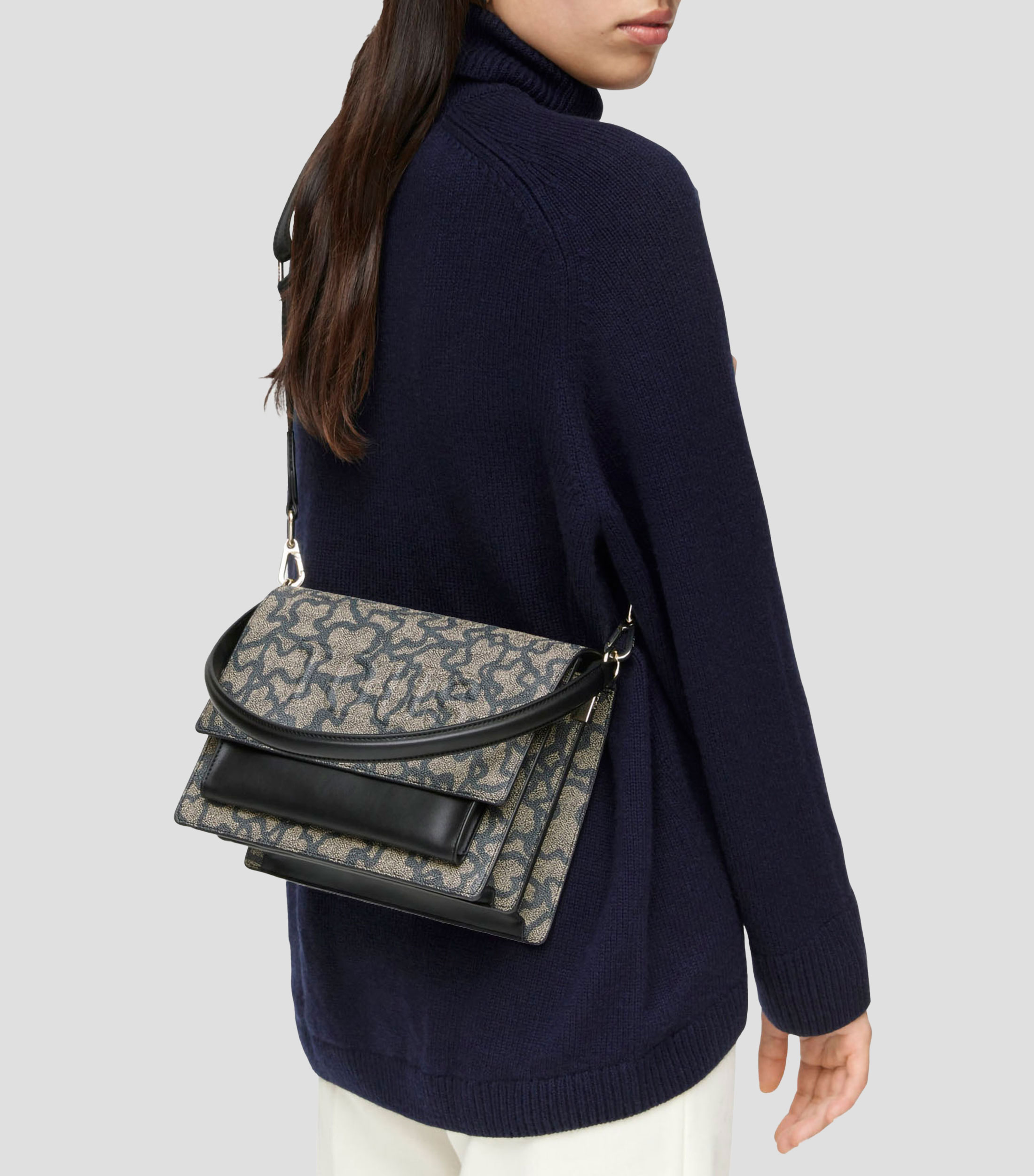Bolso crossbody negra Kaos Icon monogram Mujer