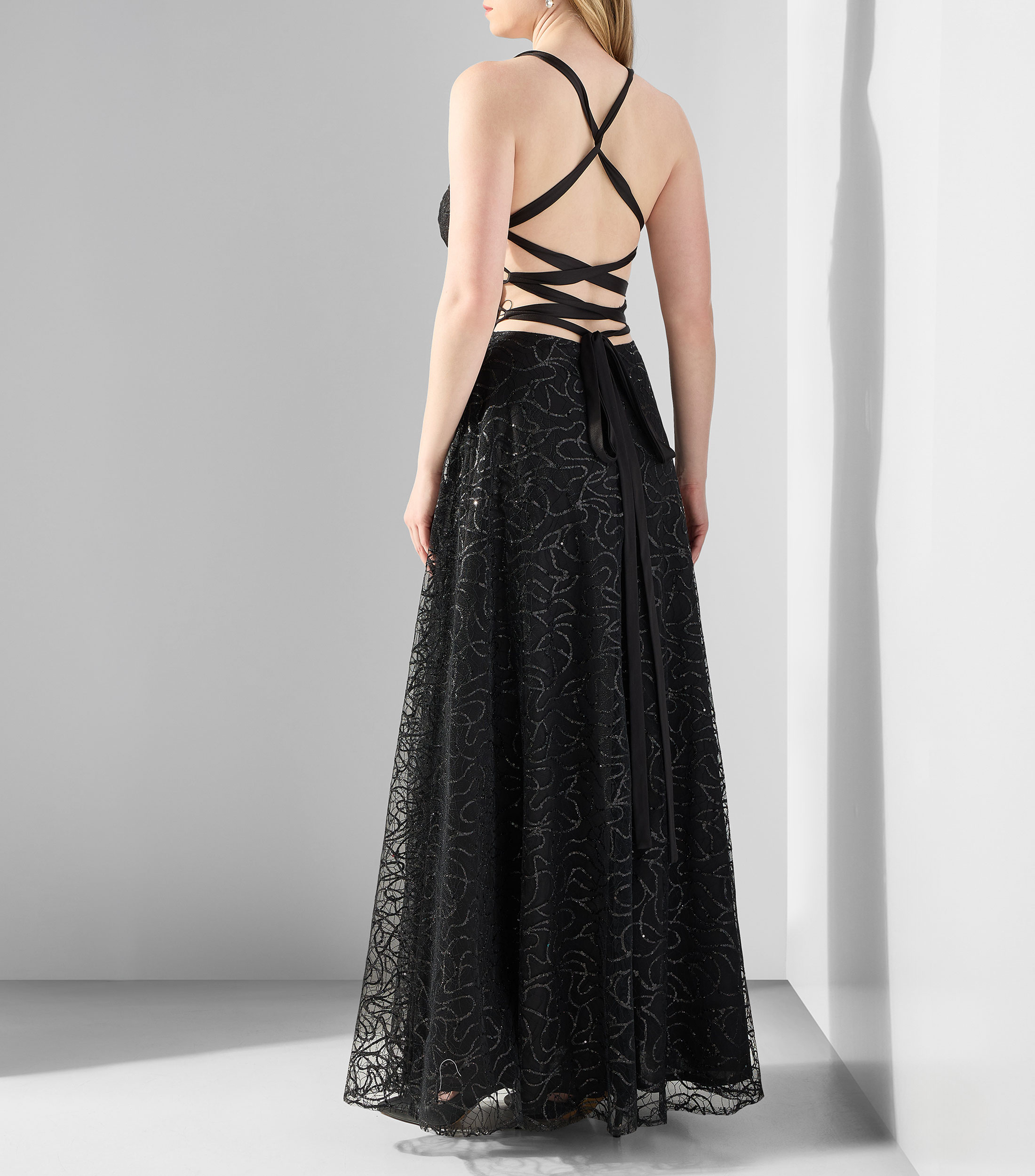 Vestido de fiesta maxi con lentejuelas Mujer