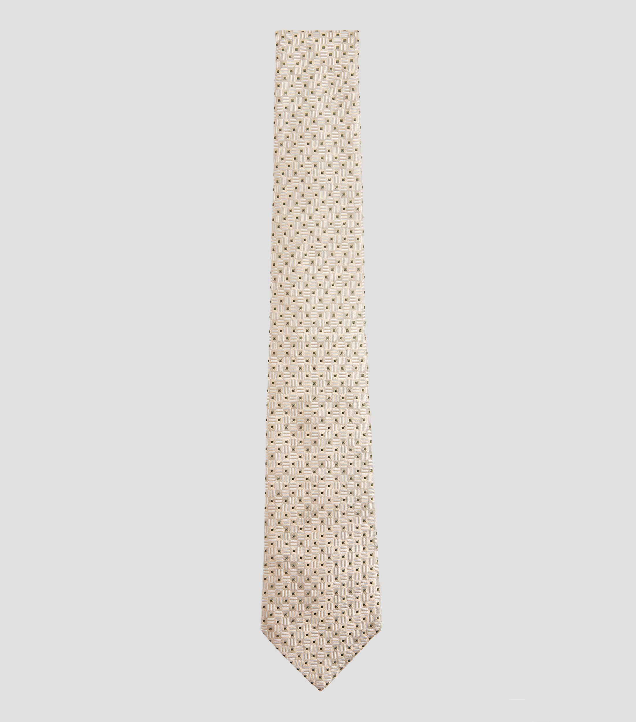 Corbata ancha en seda con jacquard