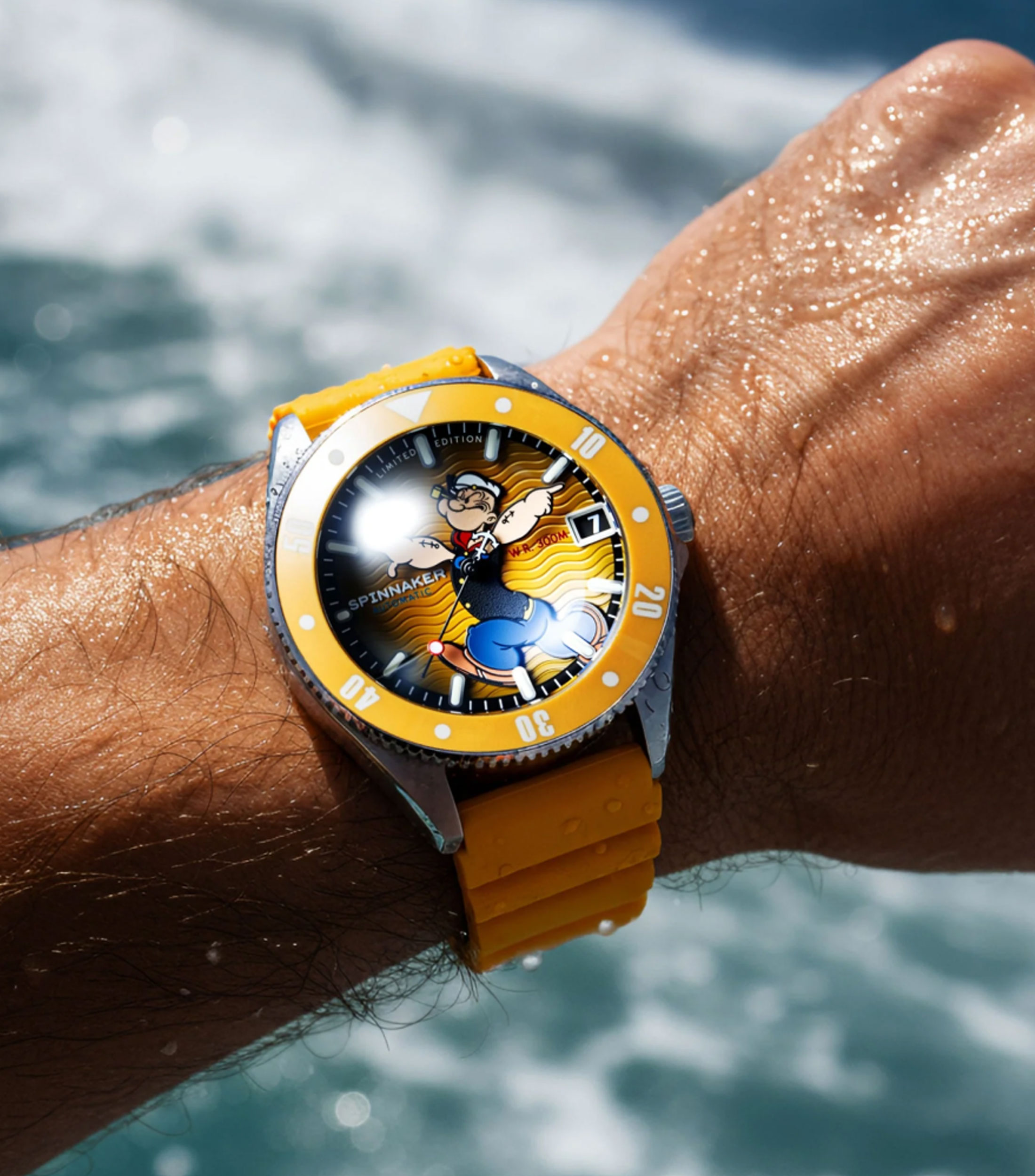 Reloj unisex Challenger Automatic - Popeye Anchor Arms casual, amarillo