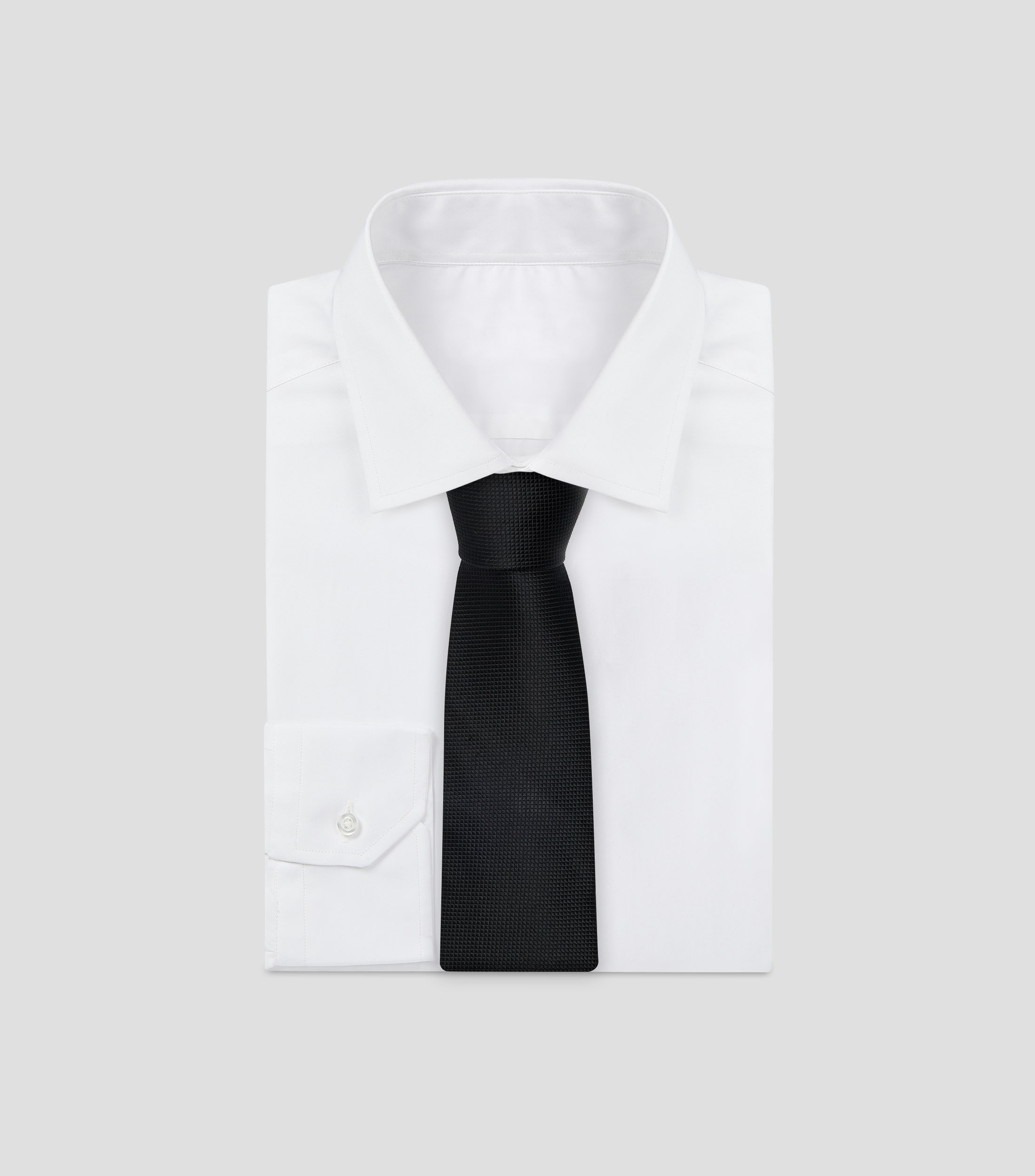Corbata ancha de seda con microdiseño