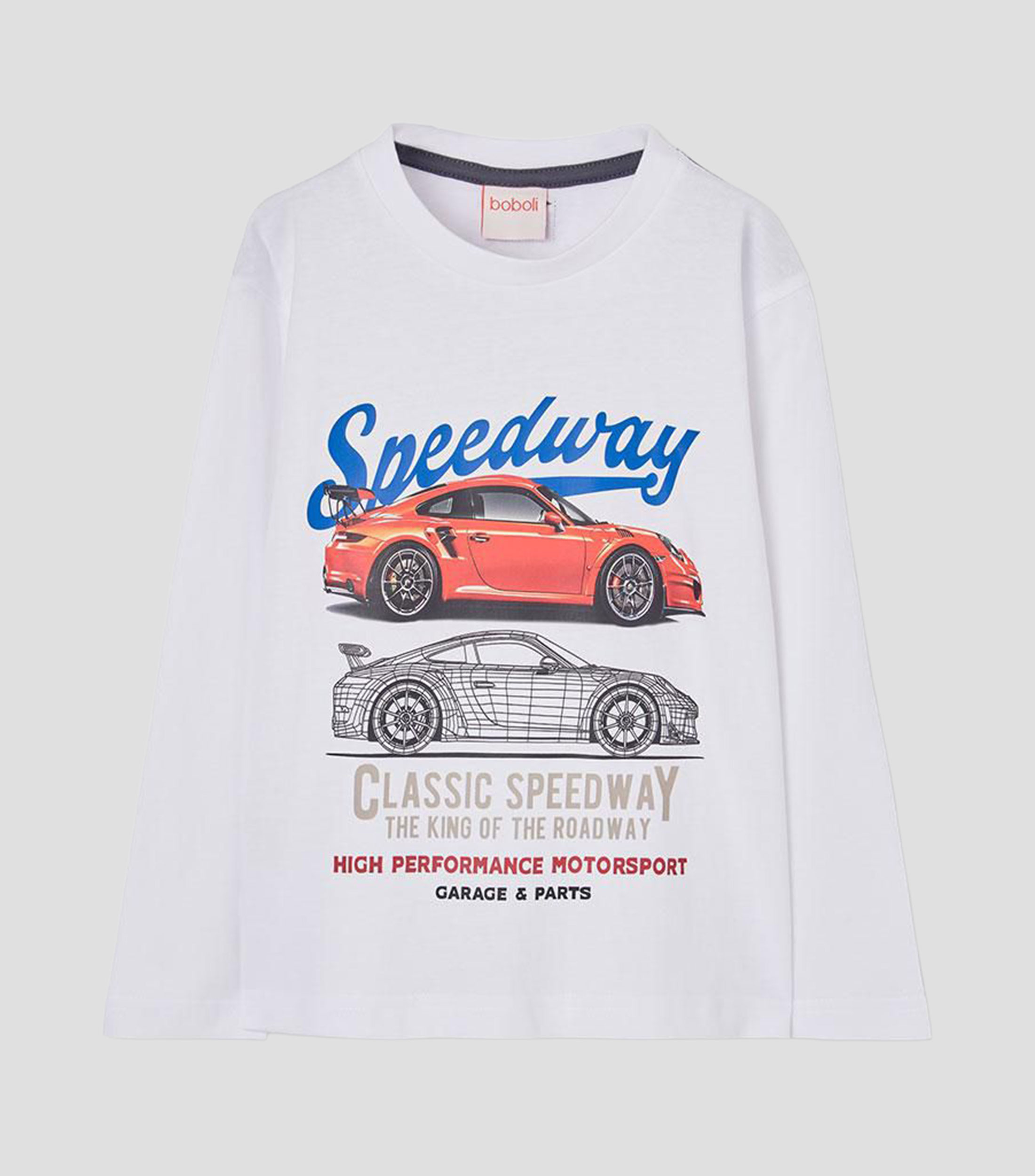 Playera cuello redondo manga larga estampada Niño