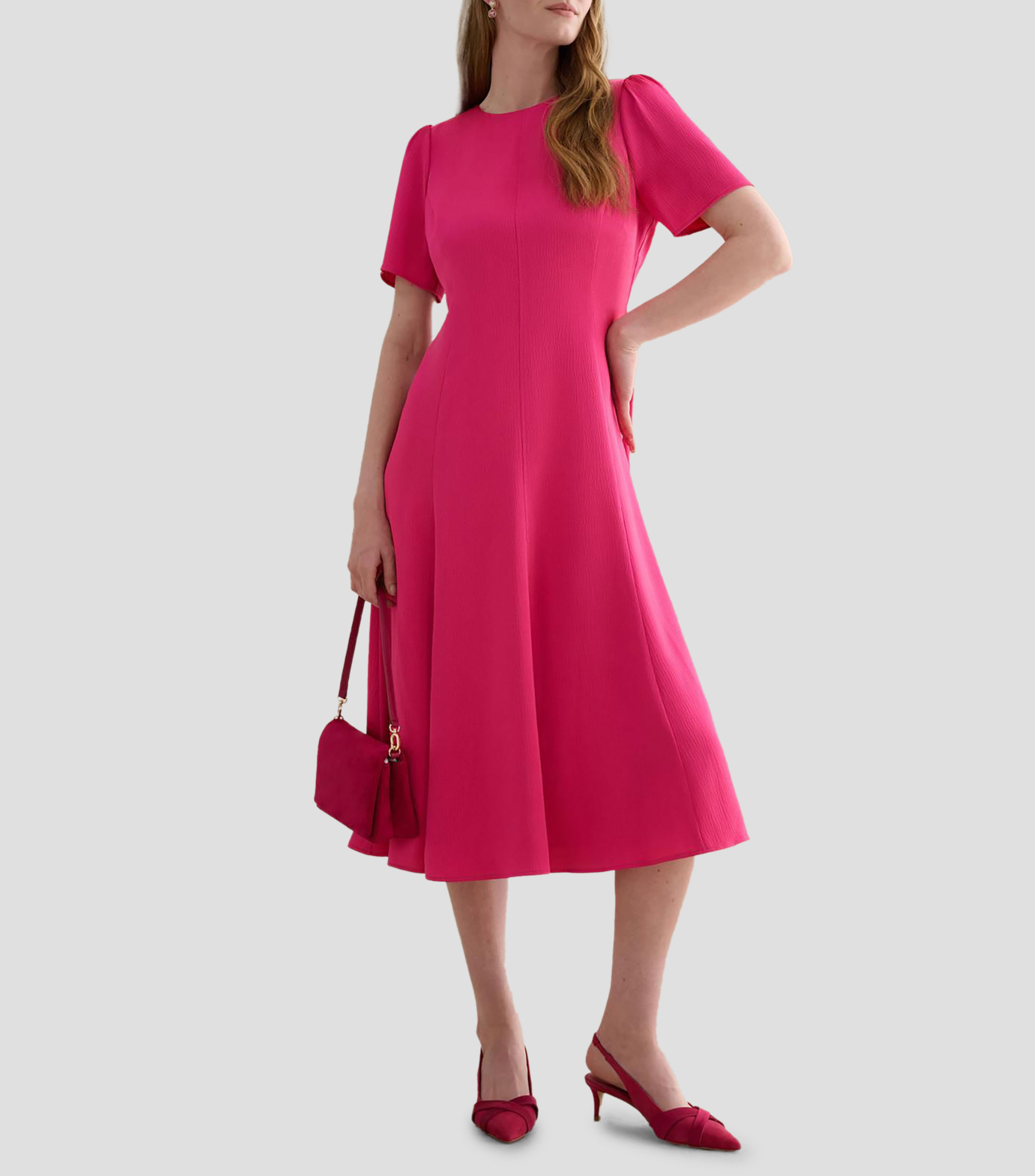Vestido midi liso Mujer