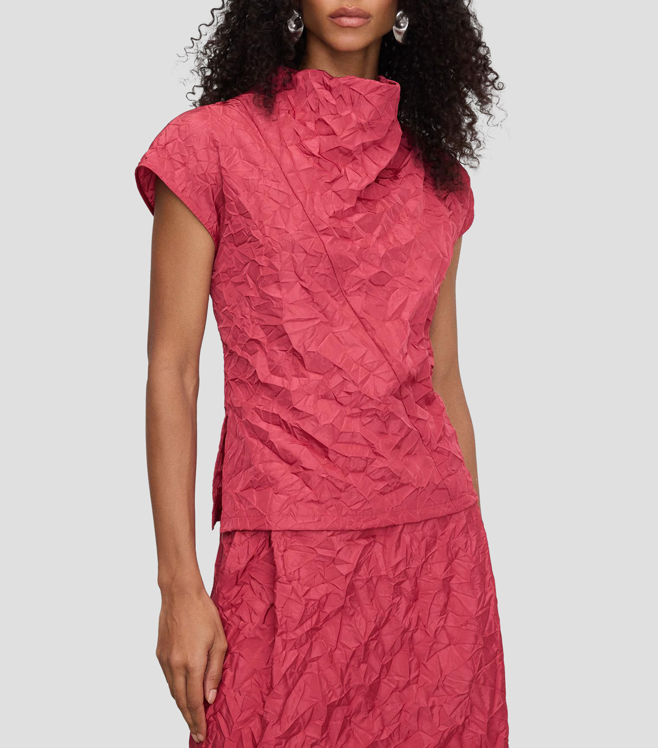 Blusa lisa manga corta Mujer