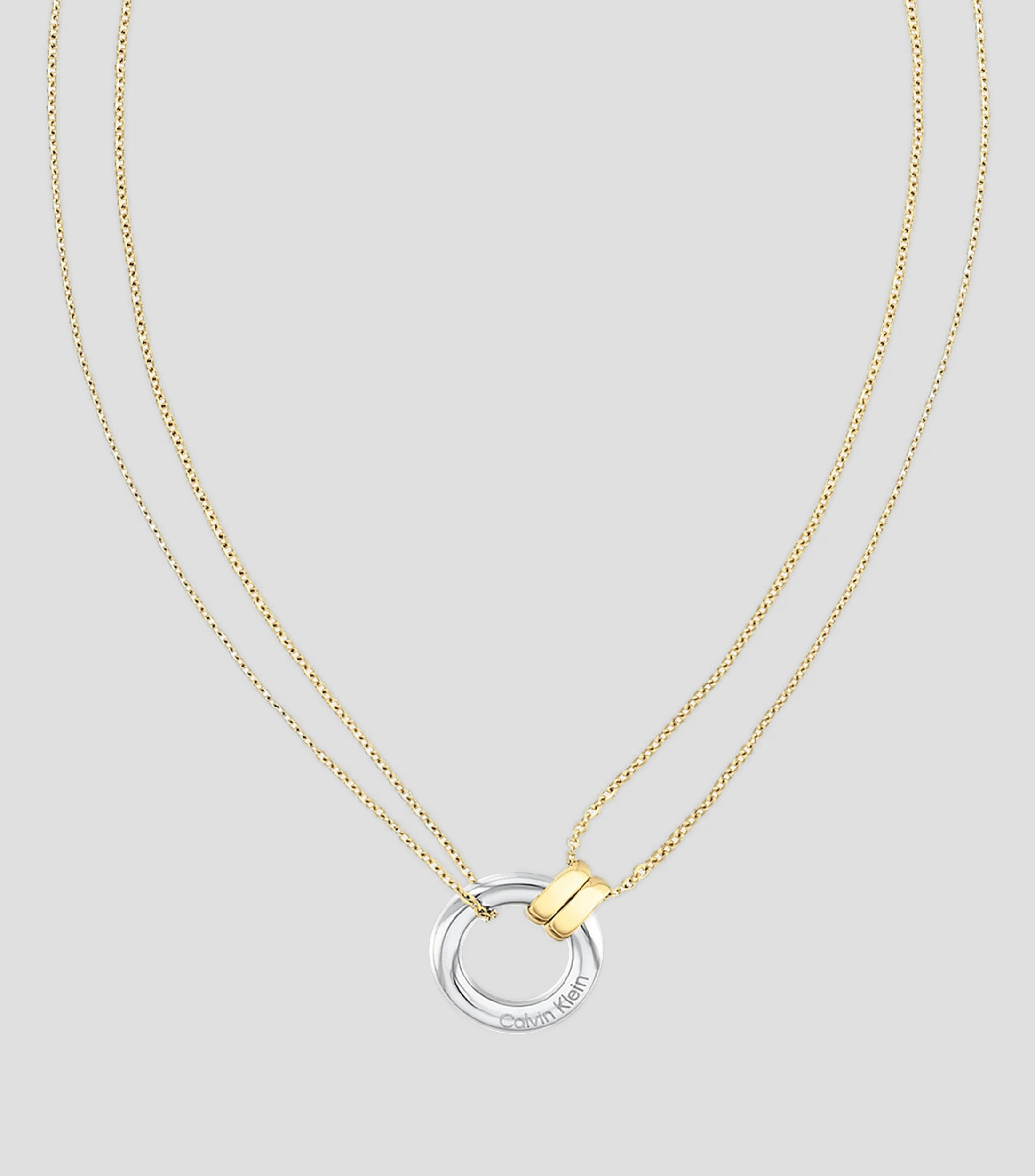 Collar de doble cadena con circulo Mujer
