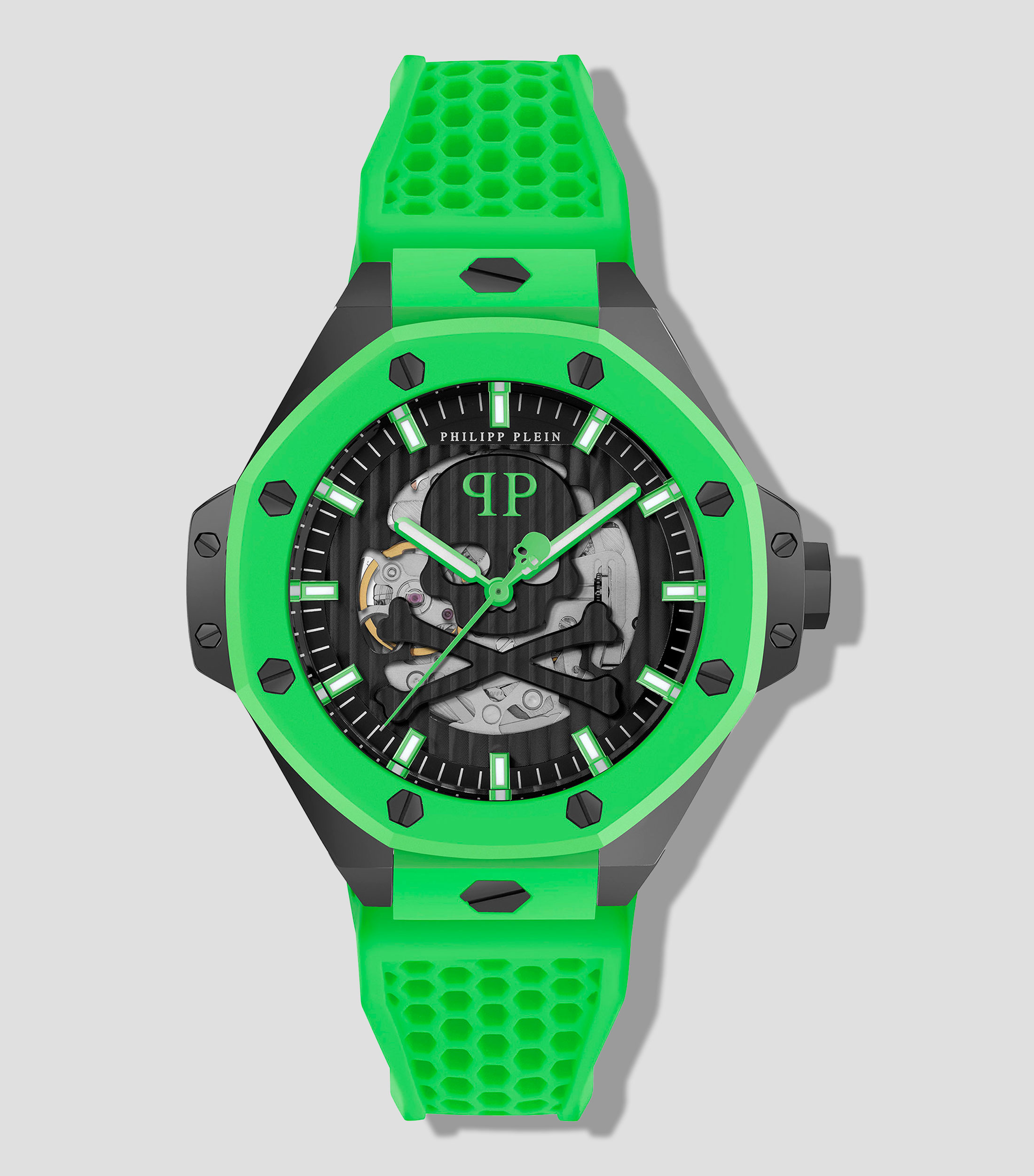 Reloj para Hombre Plein Skeleton Royal Casual, Verde, Negro