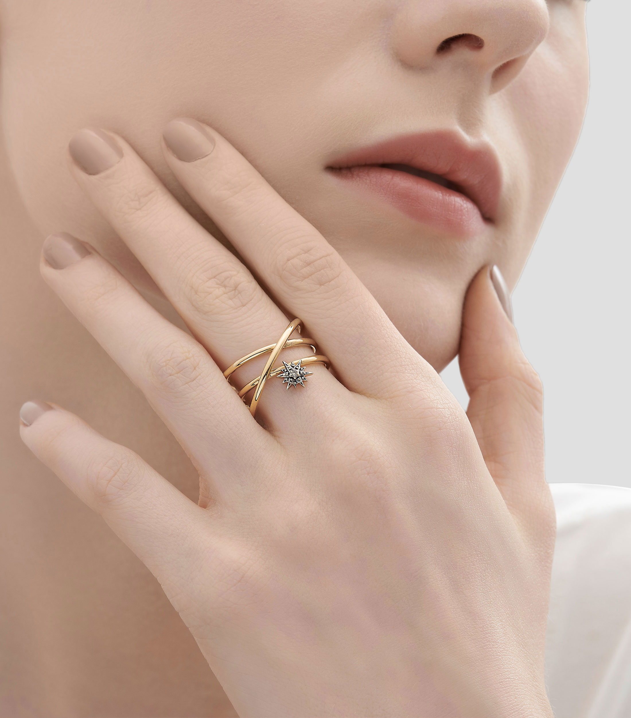 Anillo en oro de 18 kilates con diamantes Pearls of Genesis Mujer
