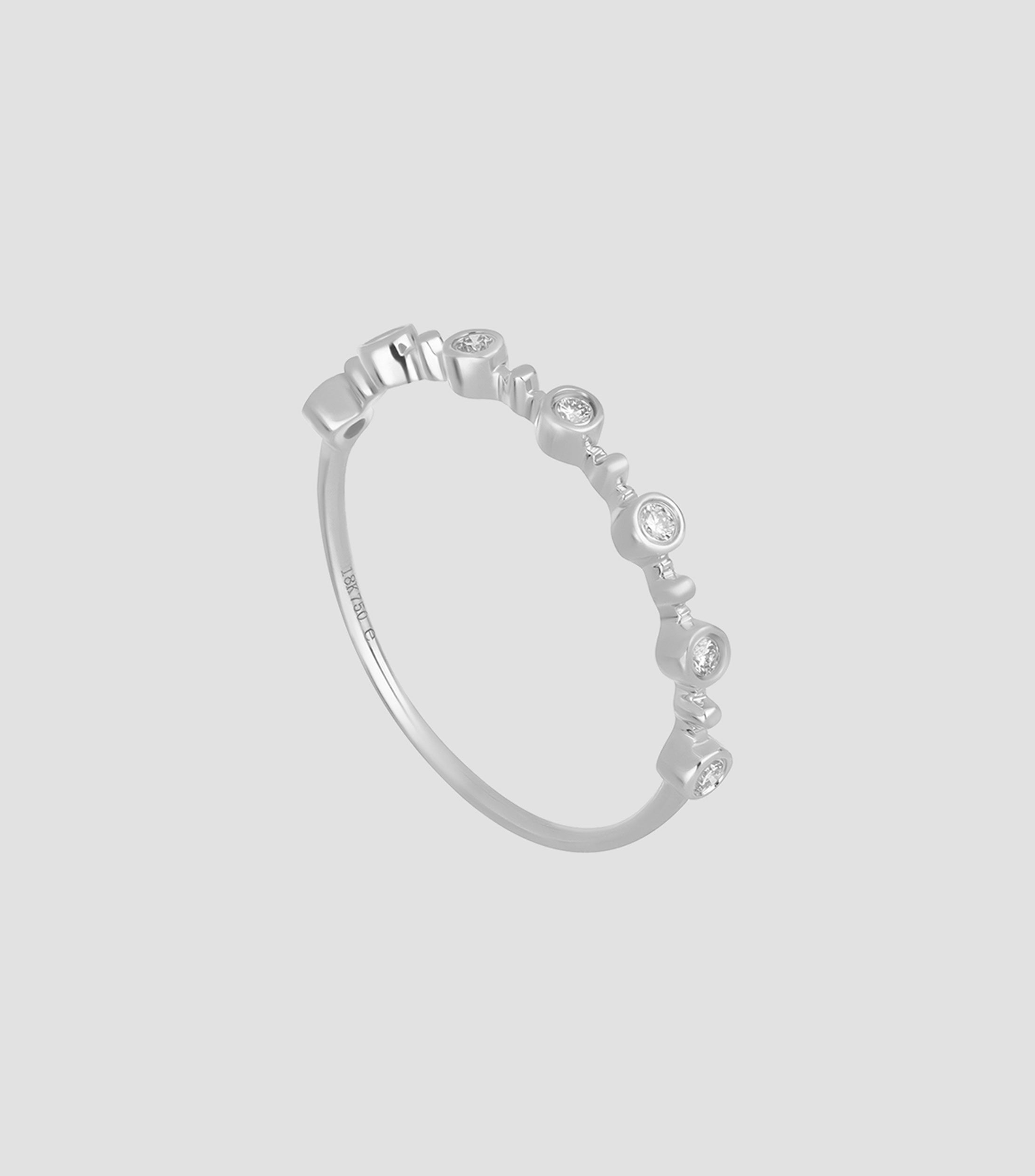Anillo en oro blanco 18 kilates con diamantes Mujer