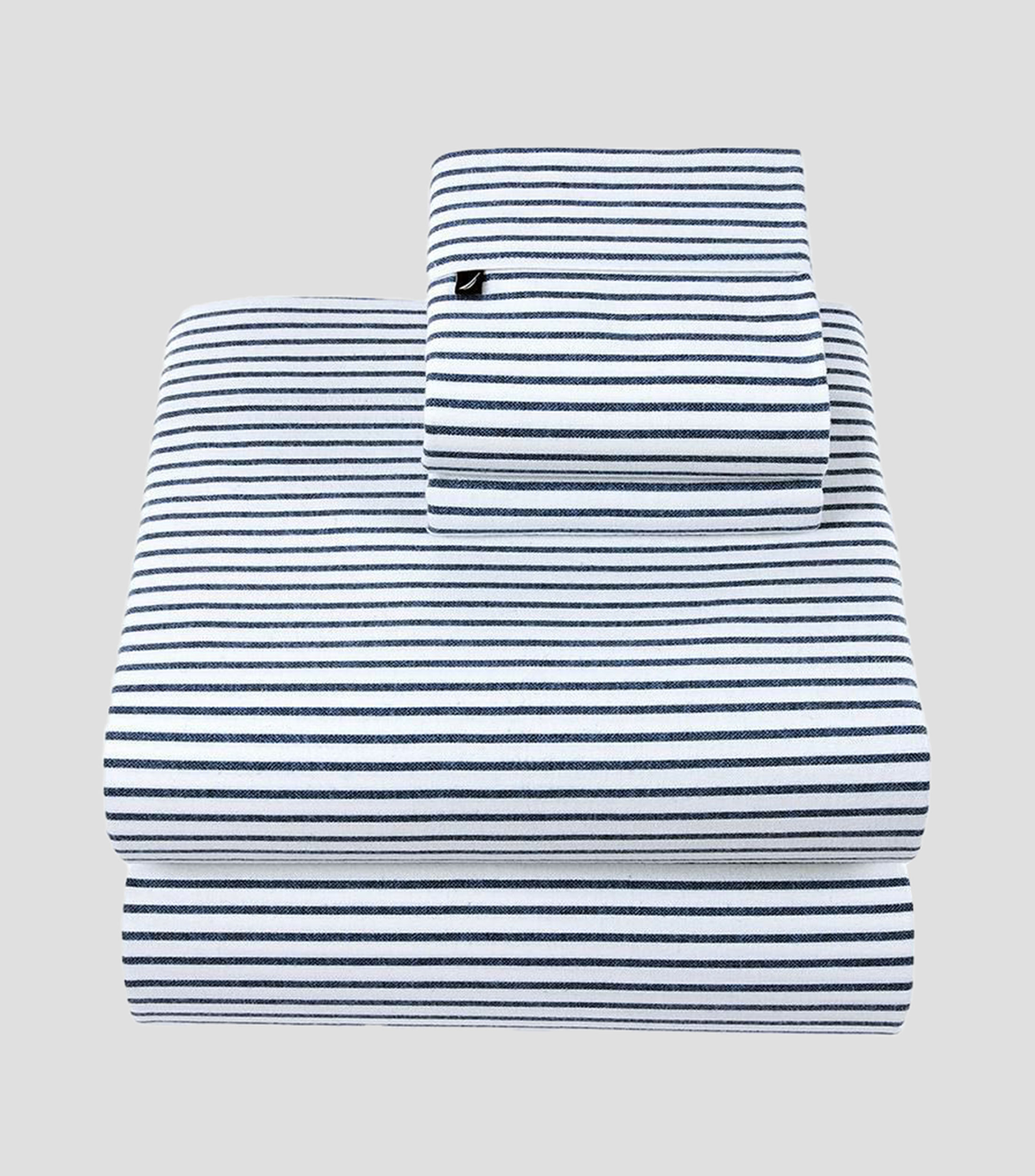 Juego de sábanas king size en algodón Hermead blanco con azul
