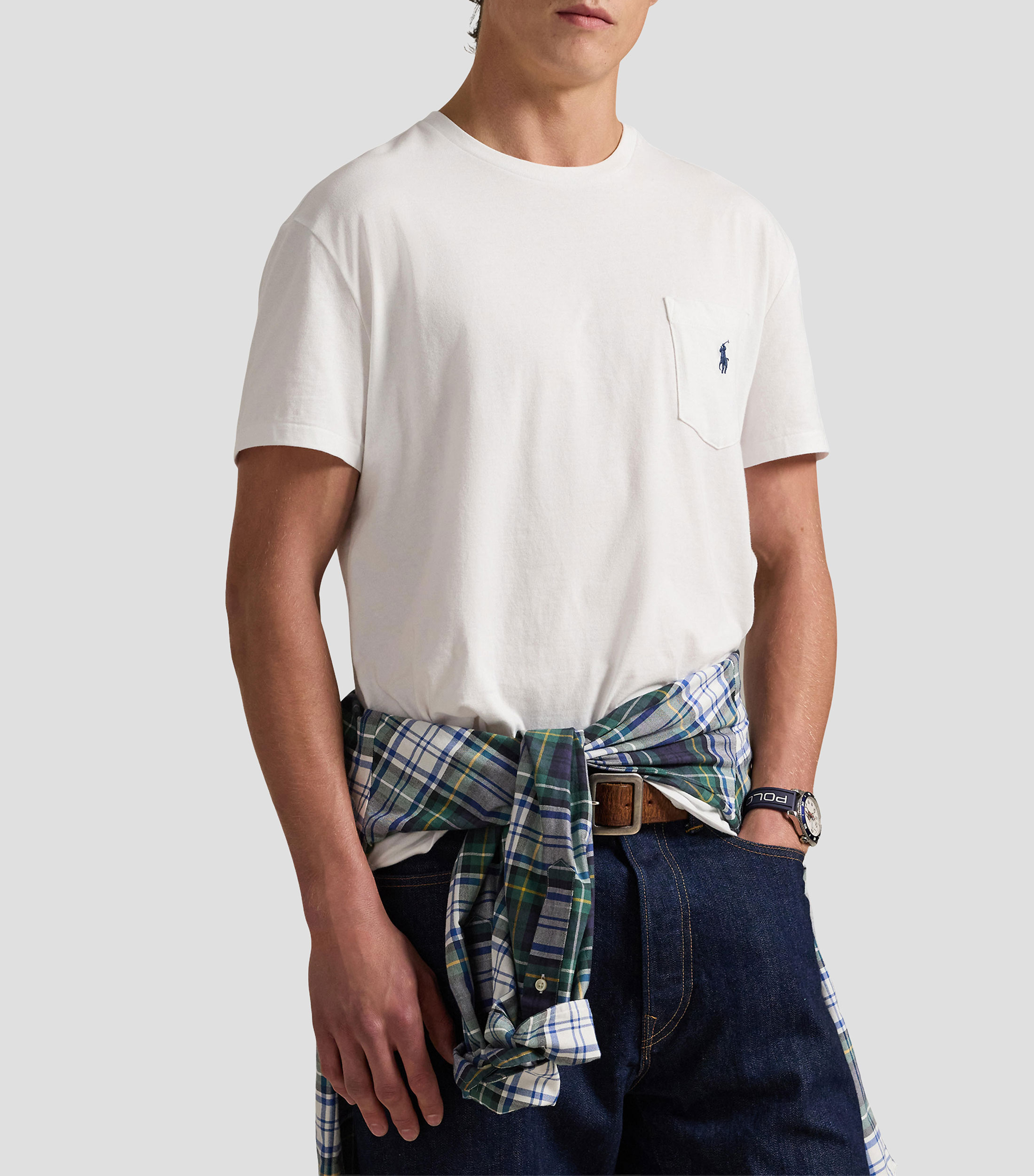 Playera cuello redondo manga corta lisa Hombre