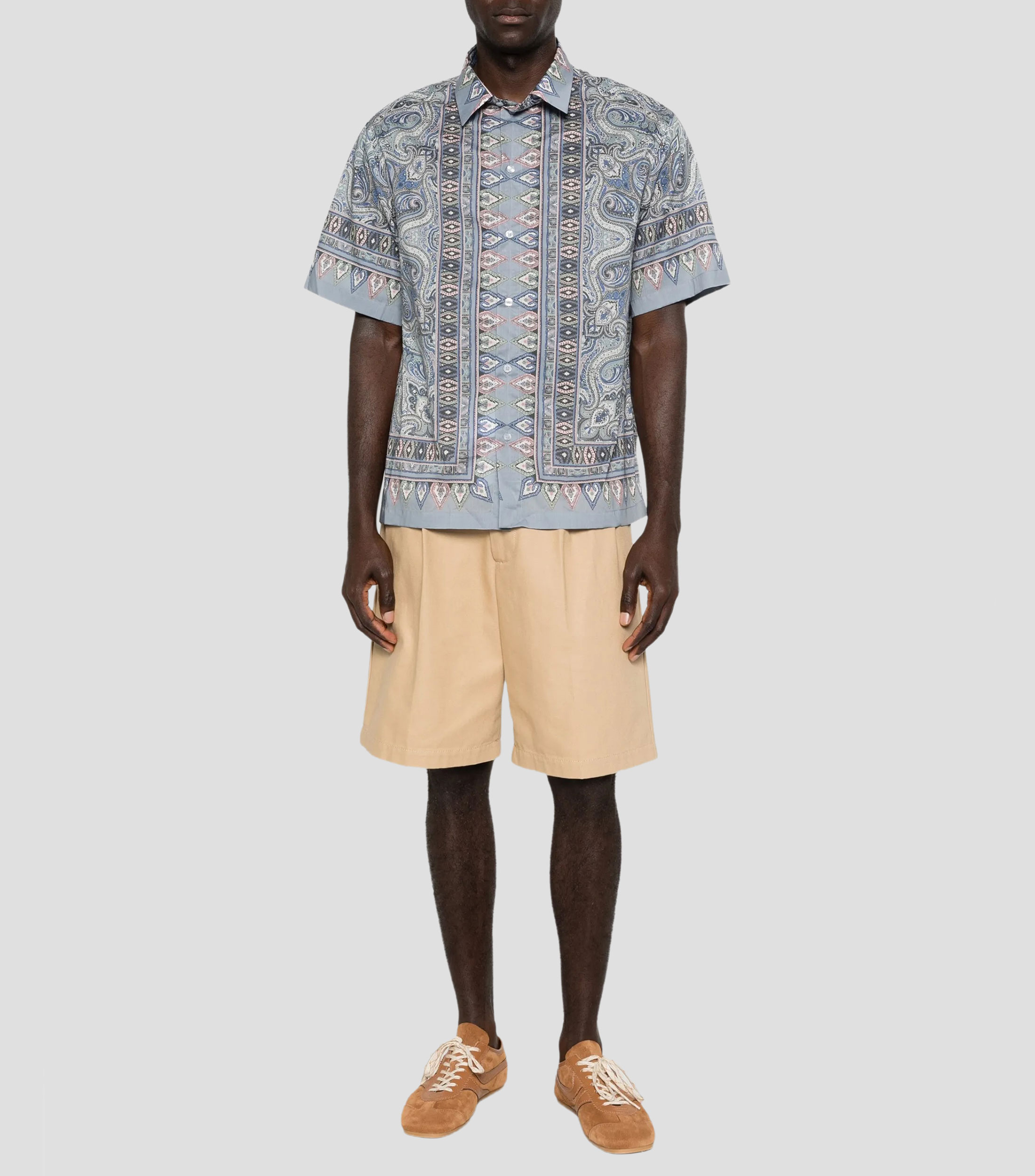 Camisa estampada con manga corta Hombre