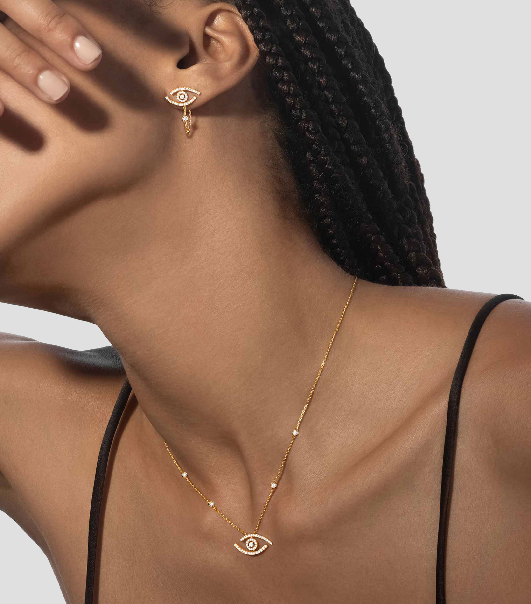 Collar en oro amarillo de 18 kilates con diamantes Lucky Eye Mujer