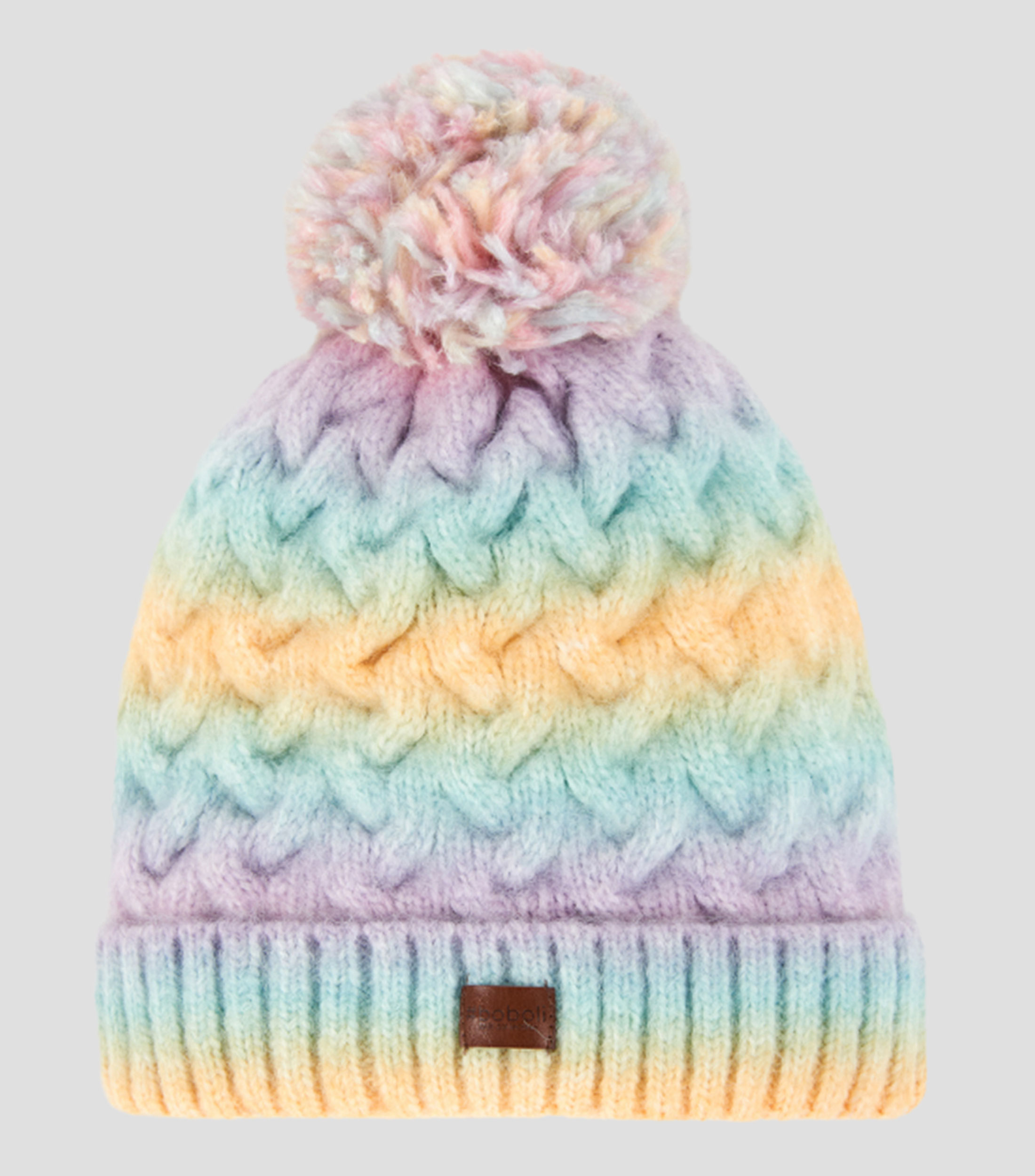 Gorro De Punto Multicolor 3d Con Pompón Aislado Sobre Fondo