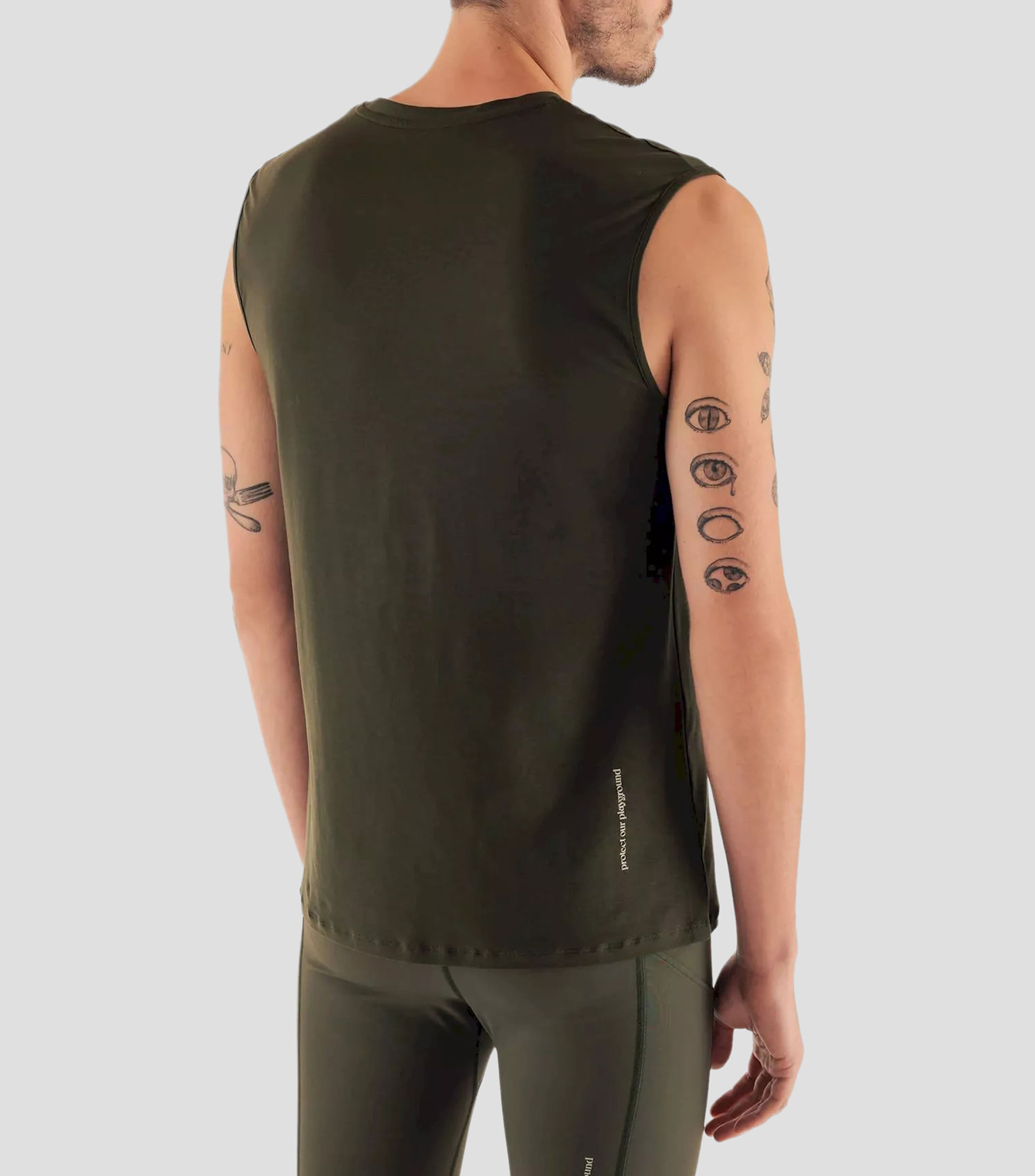 Tank deportivo para correr Muscle Tee de cuello redondo sin mangas lisa Hombre