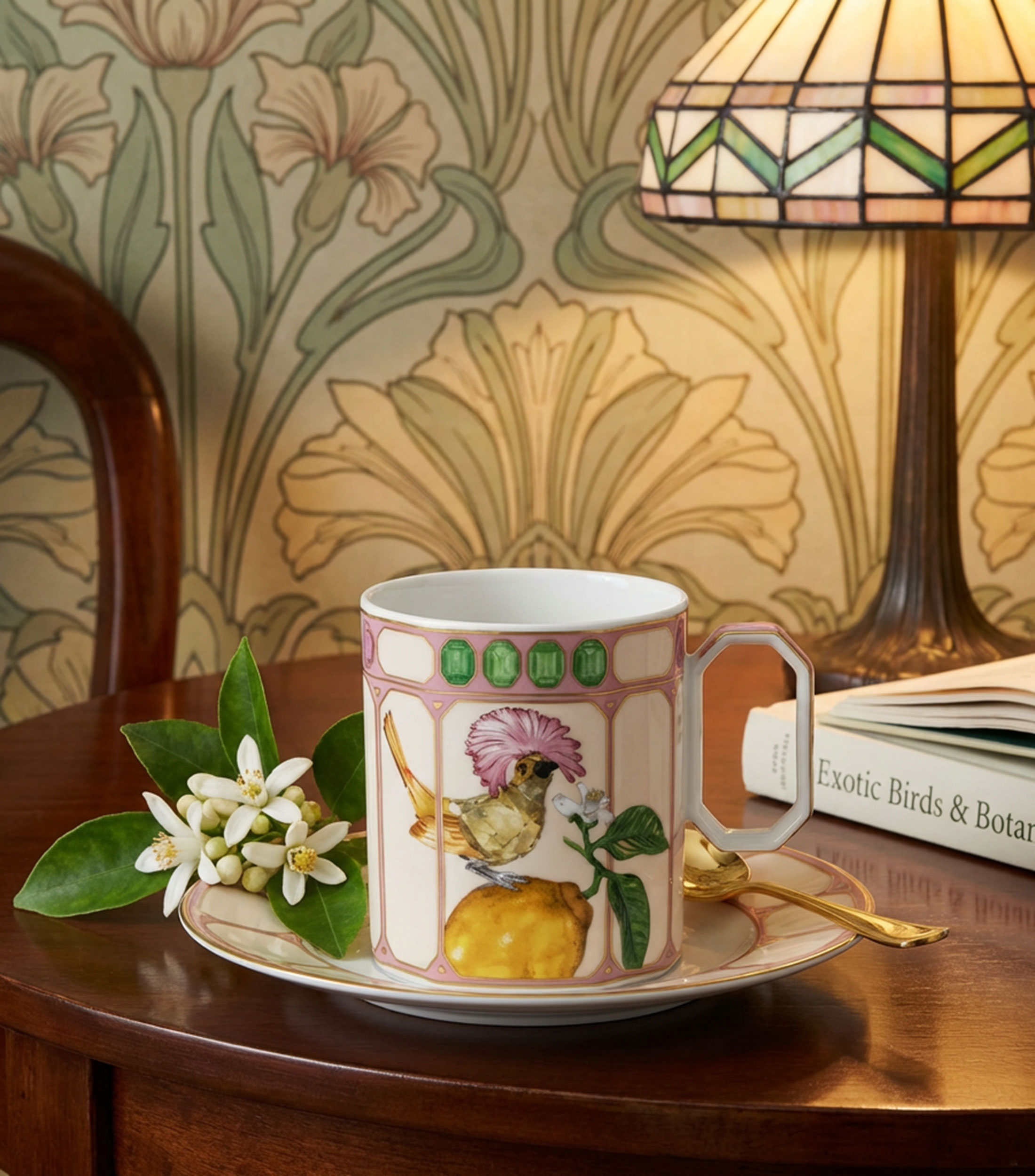 Taza Swarovski IDYLLIA floral