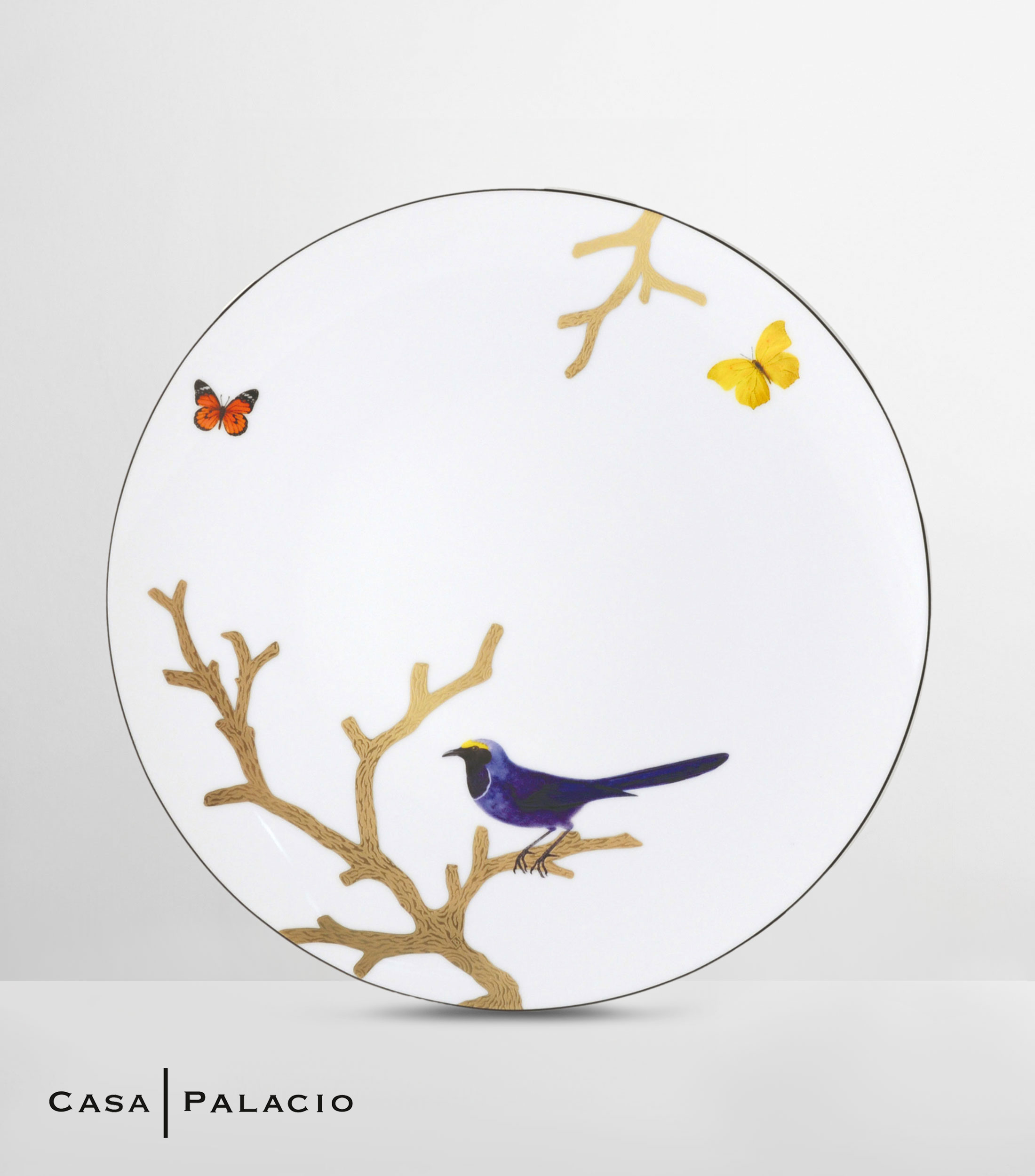 Plato Trinche Aux Oiseaux con ave
