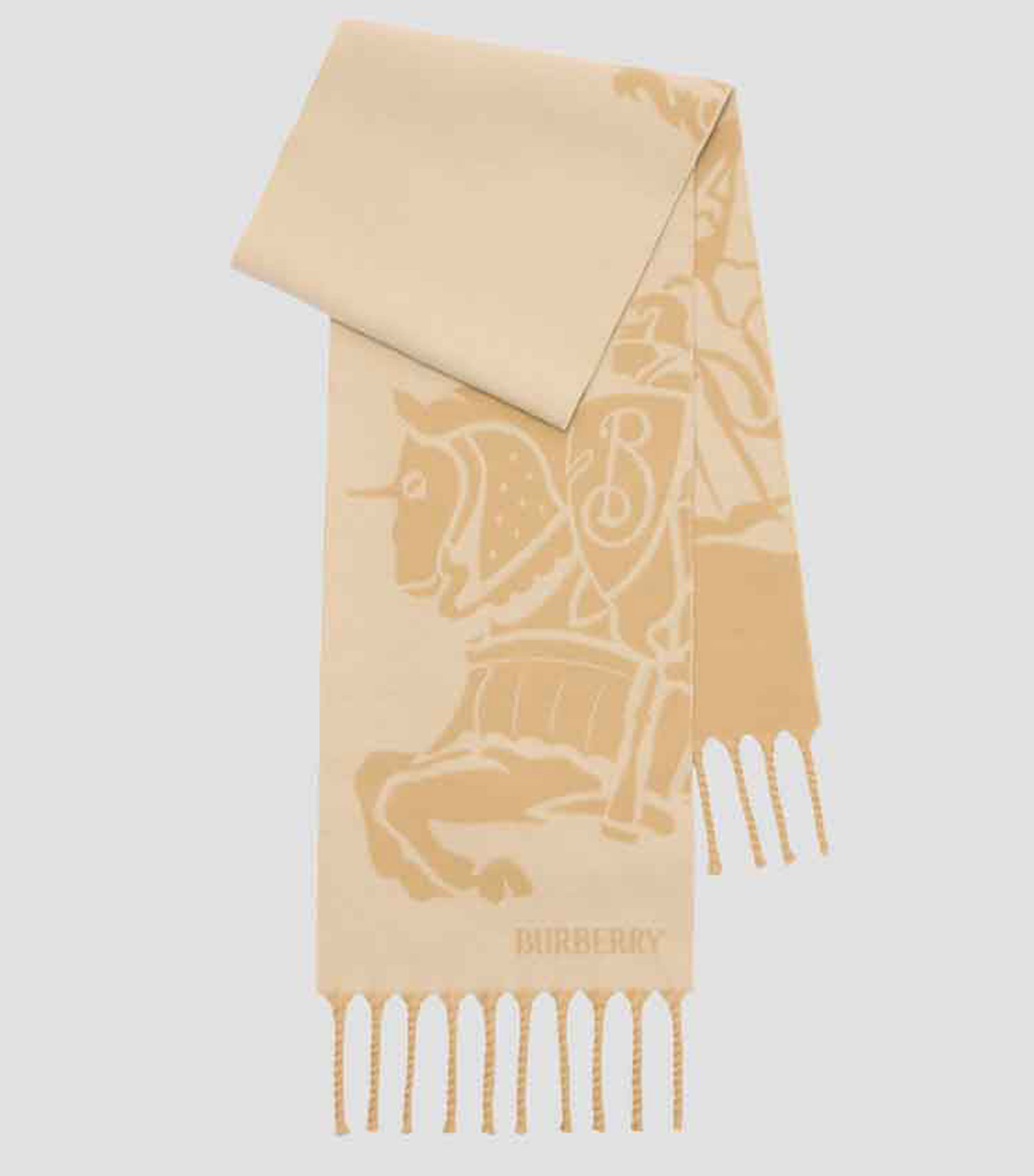 Bufanda beige estampada Unisex