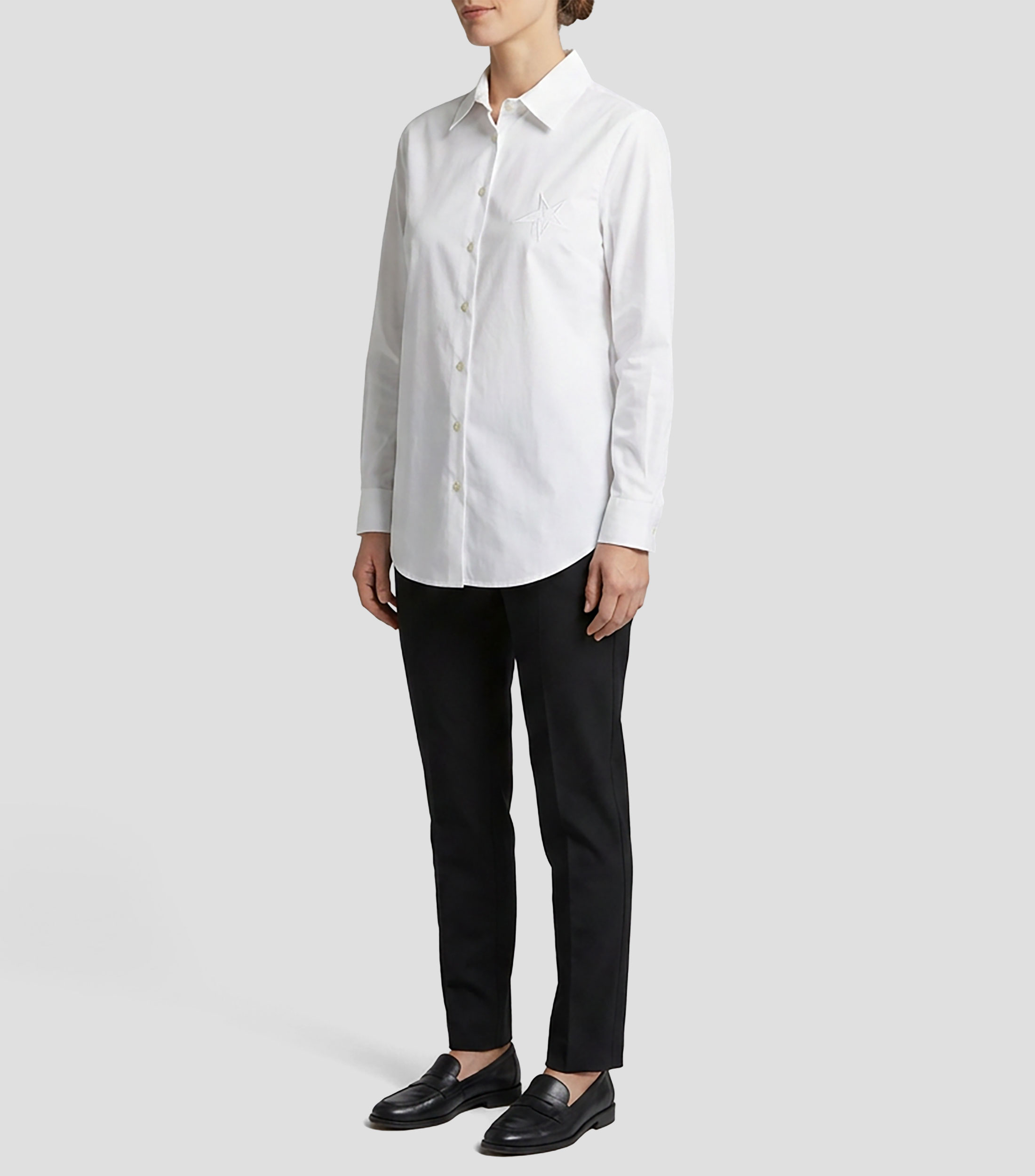 Camisa lisa manga larga Mujer