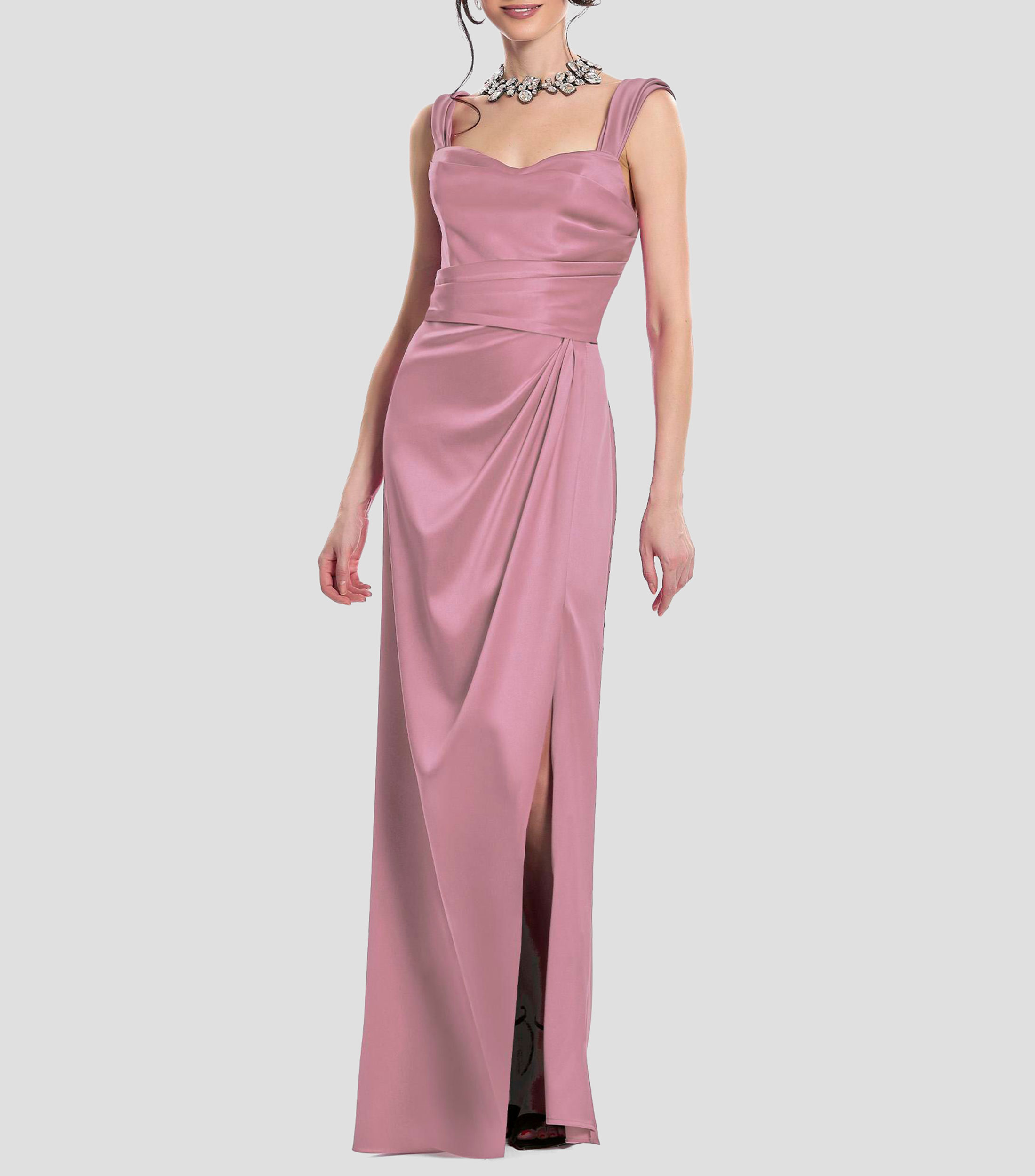 Vestido de fiesta largo liso Mujer