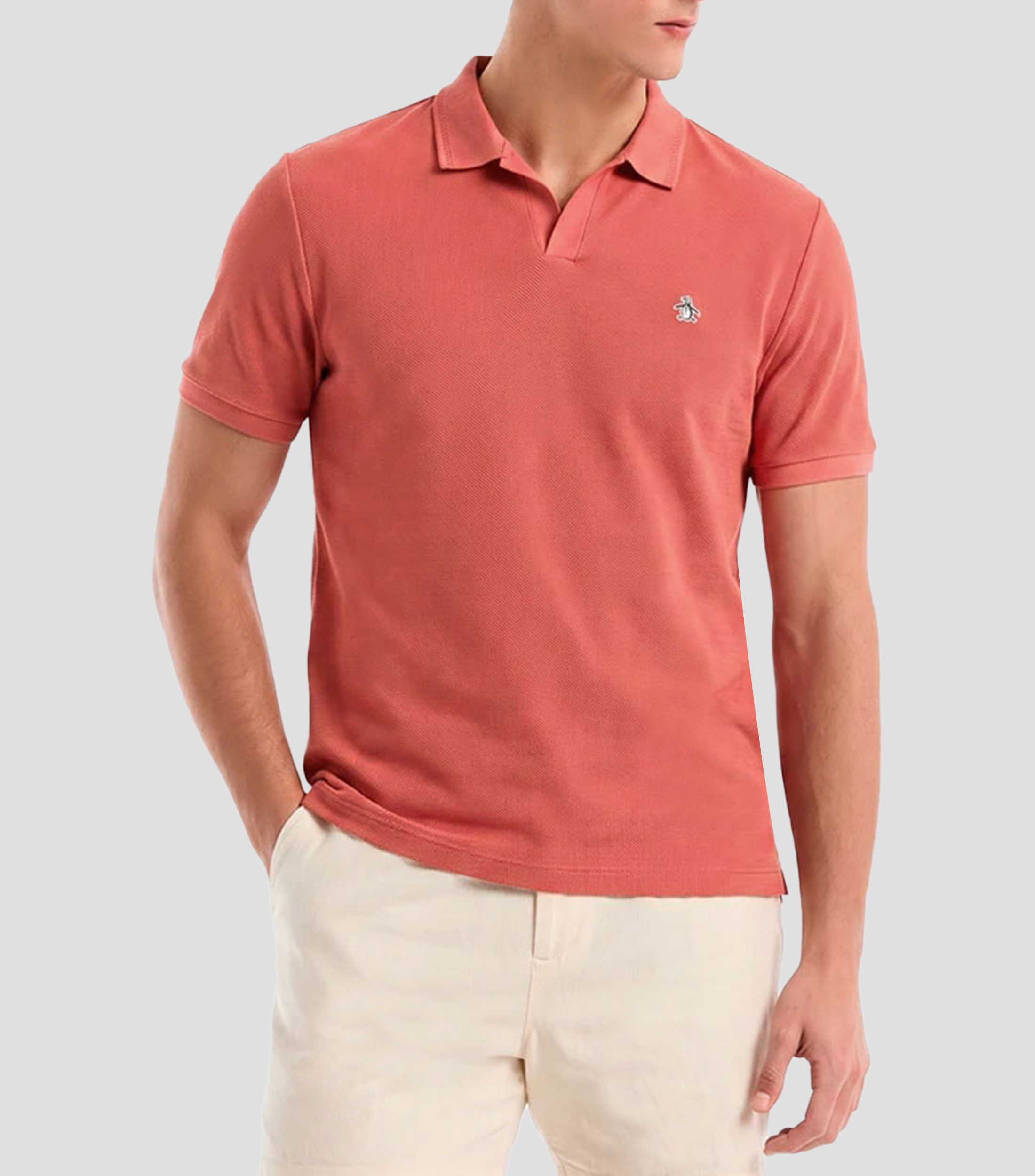 Playera tipo polo manga corta sólida Hombre