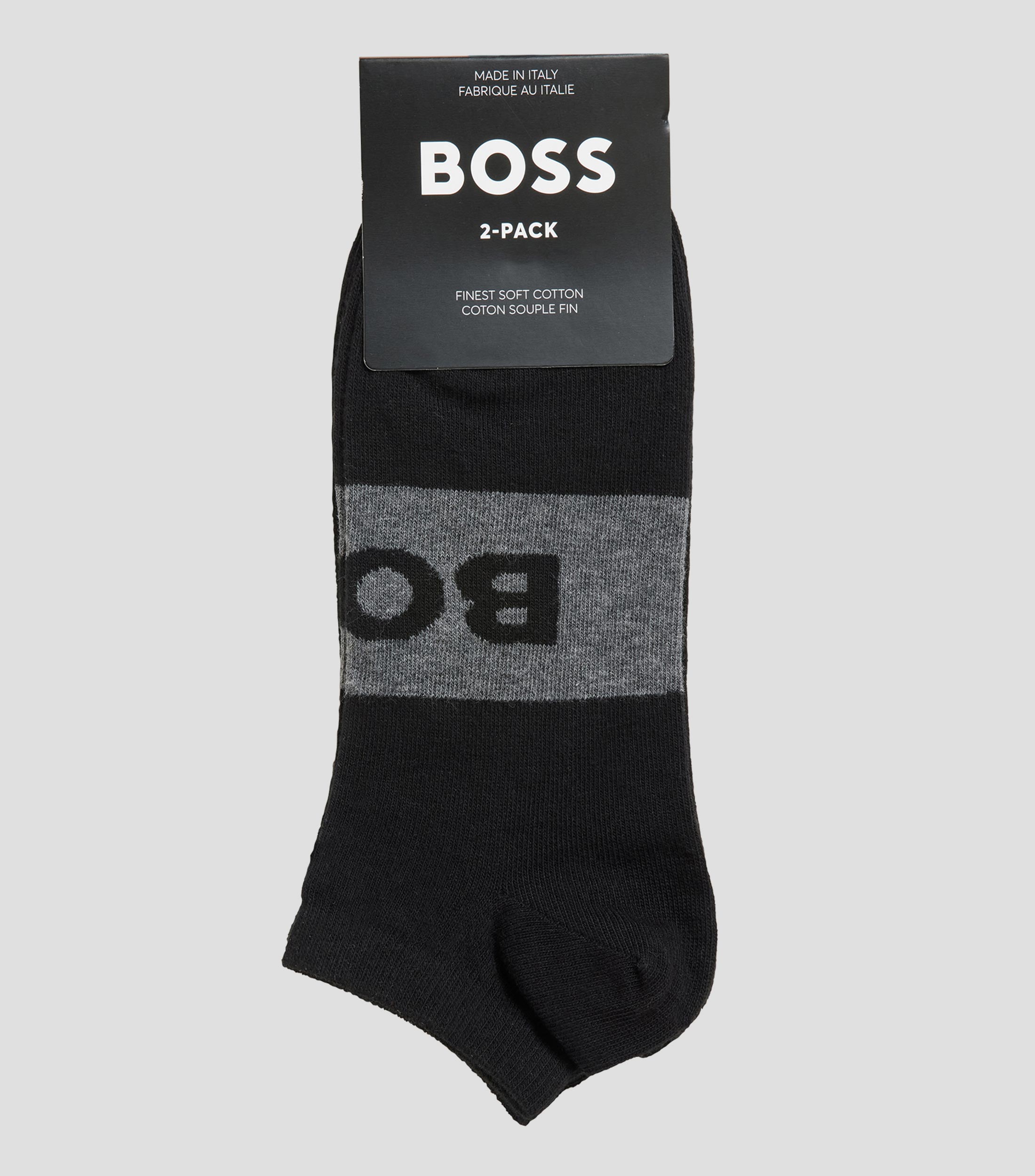 Set dos pares de calcetines Boss tobilleros de tejido elástico Hombre