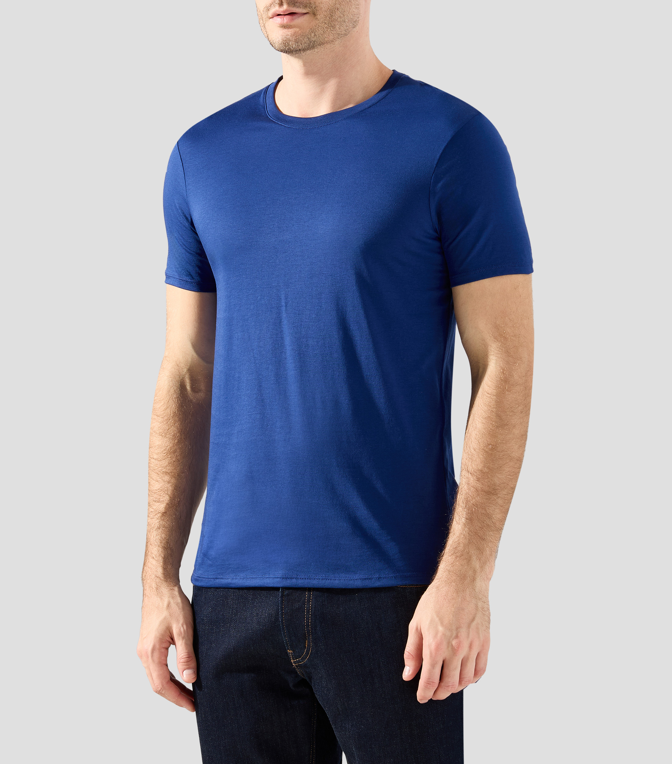 Playera cuello redondo manga corta lisa Hombre