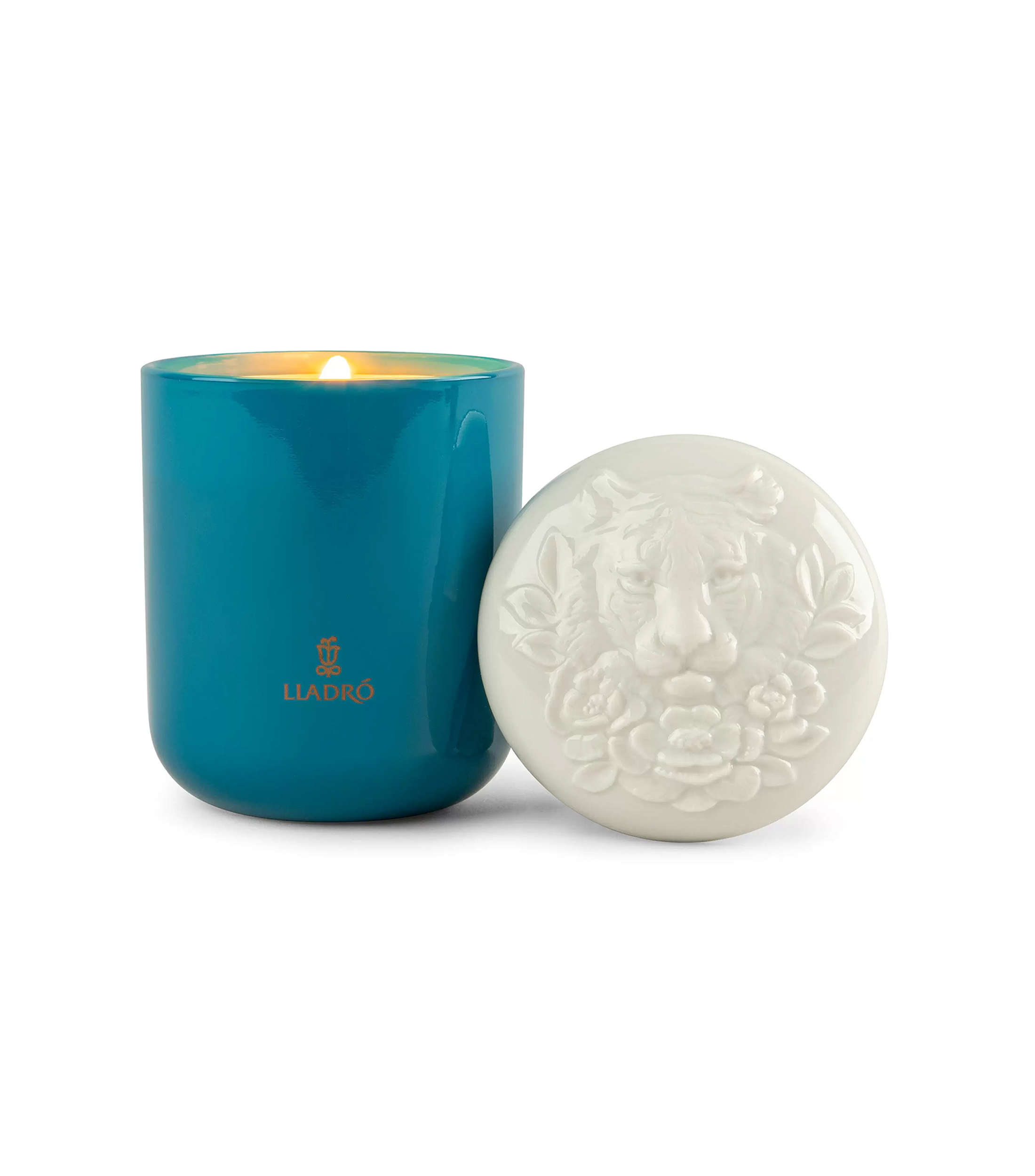 Vela Tigre luz de luna en porcelana