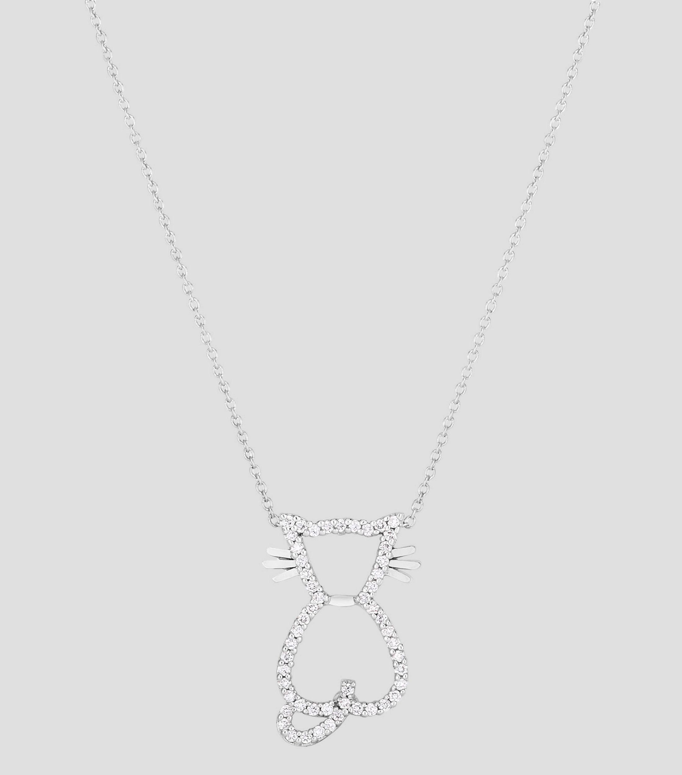 Collar gato en oro blanco de 18 Kilates Tiny Treasures Mujer