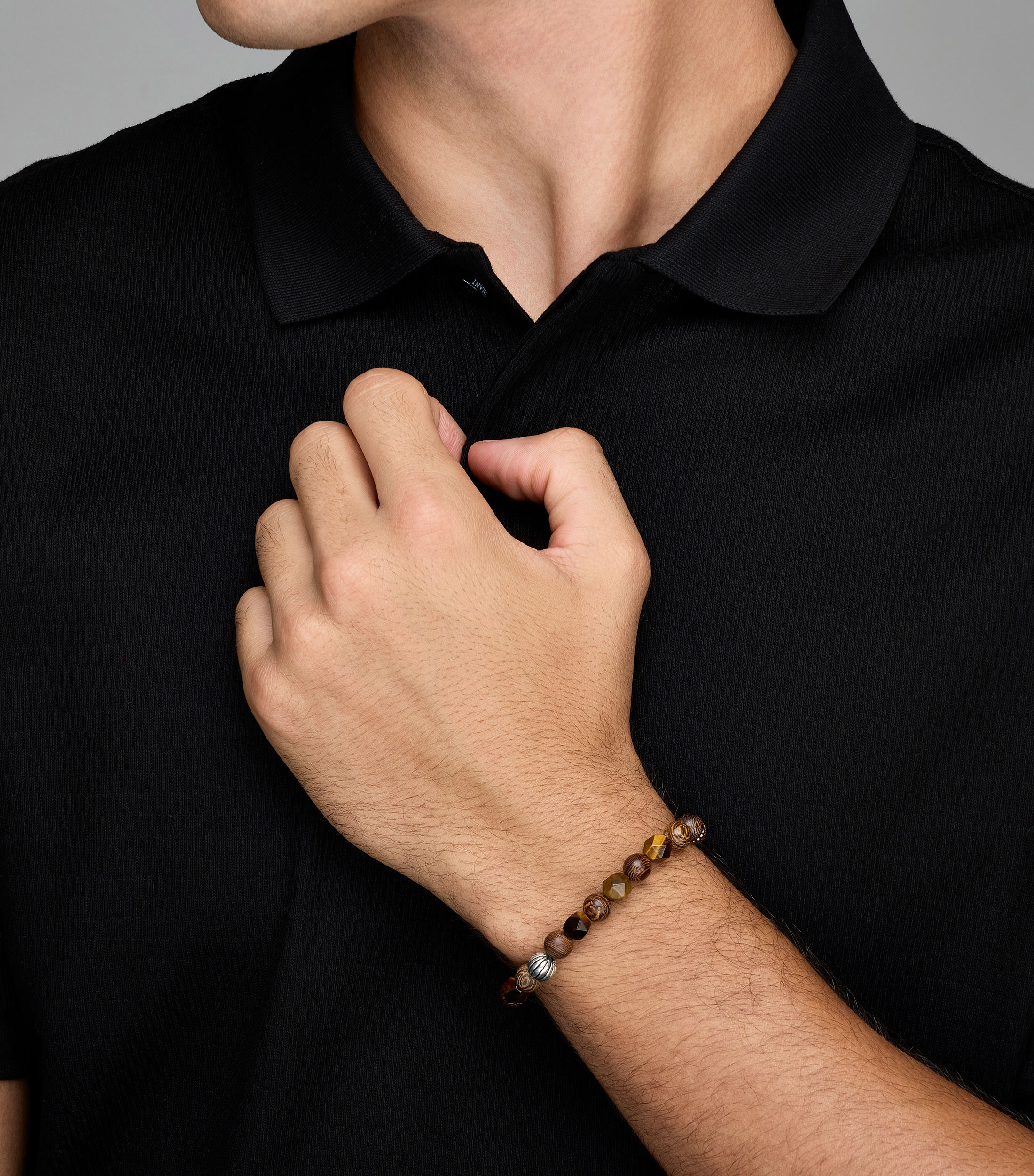 Pulsera en esfera de madera Hombre
