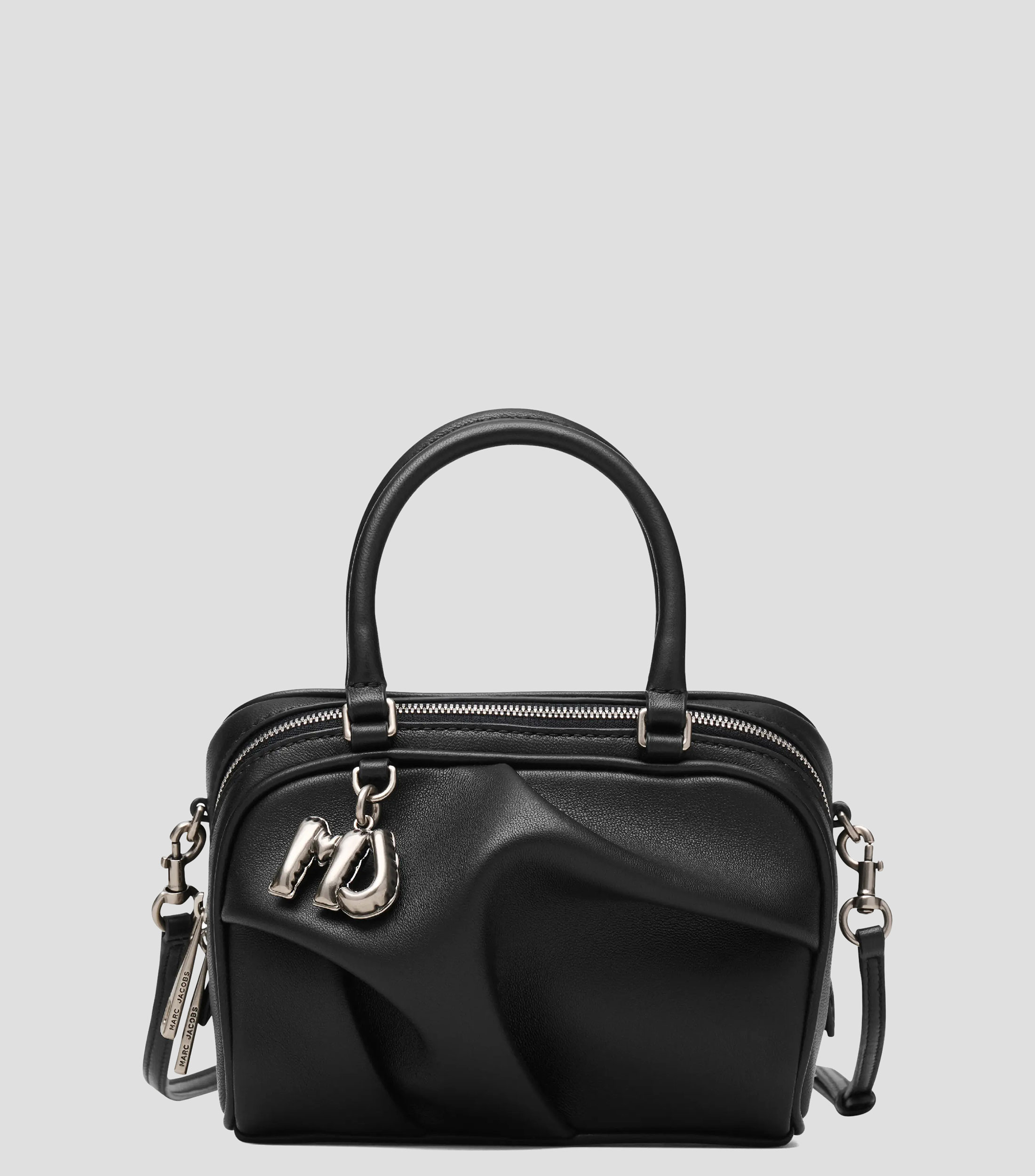 Bolsa satchel negra en piel The Mini Wave lisa Mujer