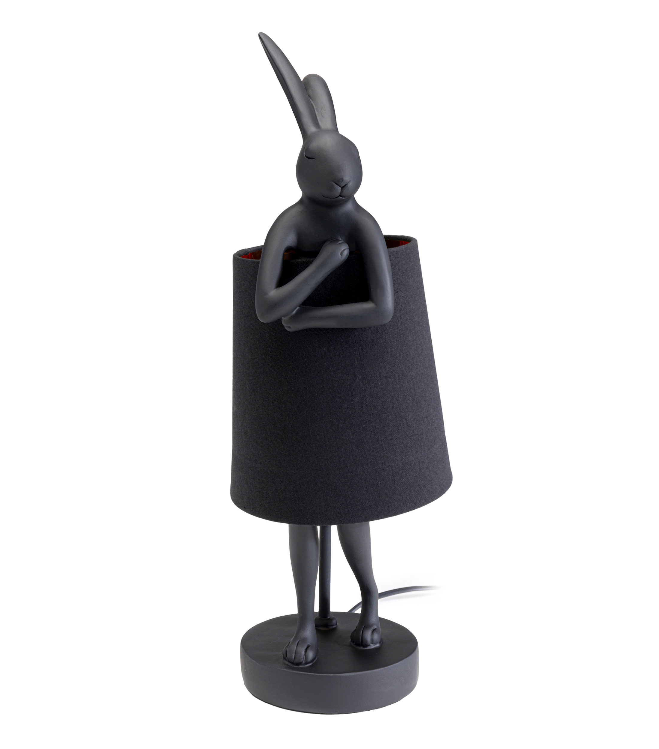LAMPARA MESA ANIMAL RABBIT MATE NEGRO