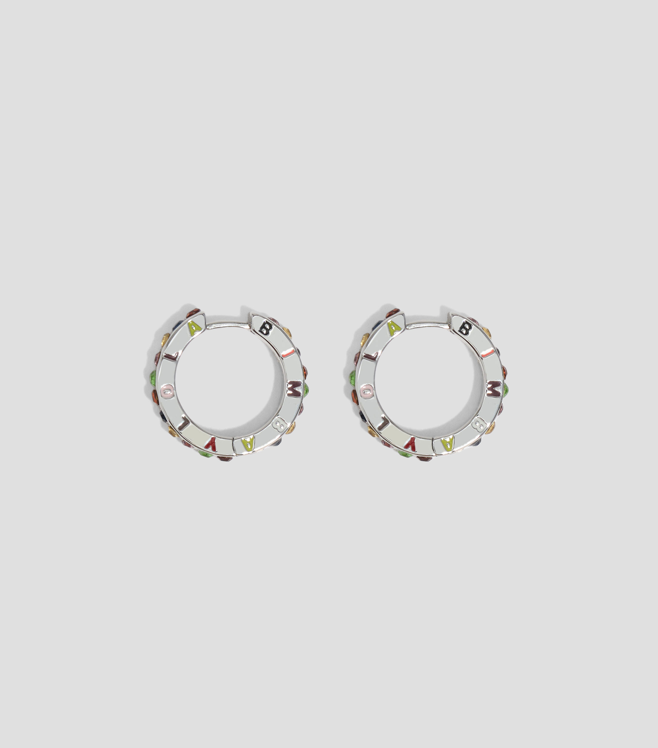 Aretes aro con logo y cristales Mujer