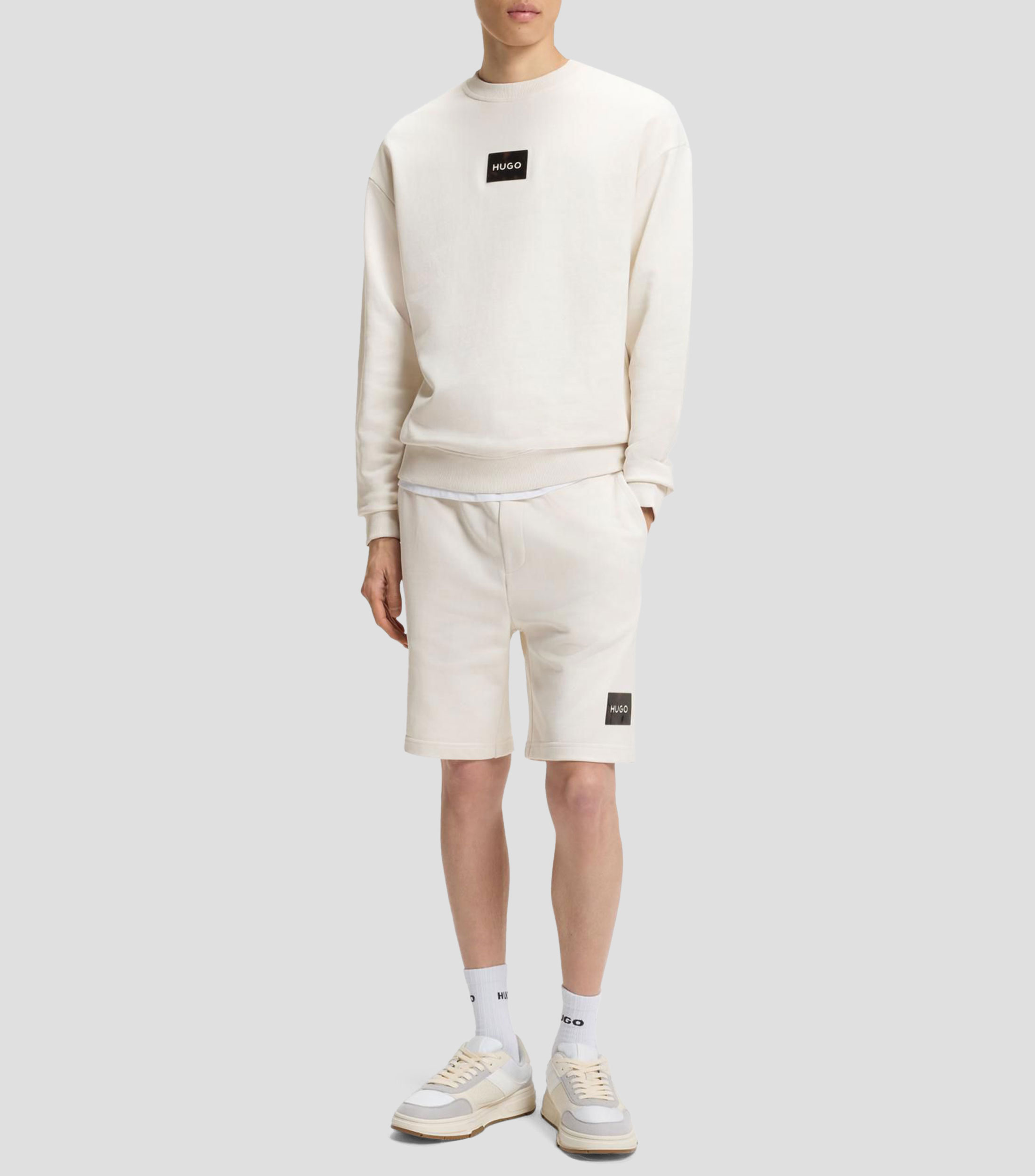 Sudadera de felpa de algodón con parche y logo de carey Hombre