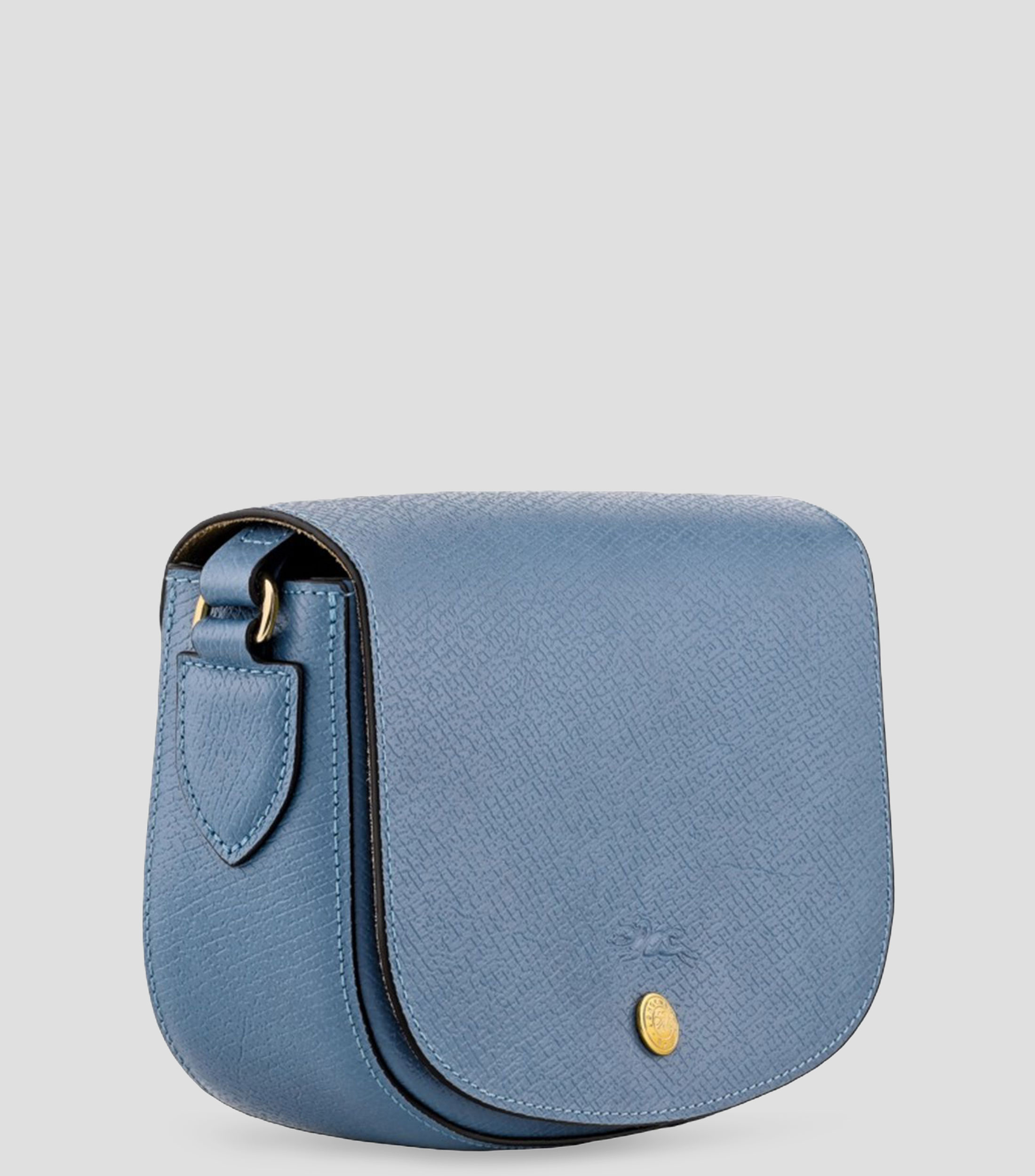 Bolsa crossbody azul en piel Épure lisa Mujer