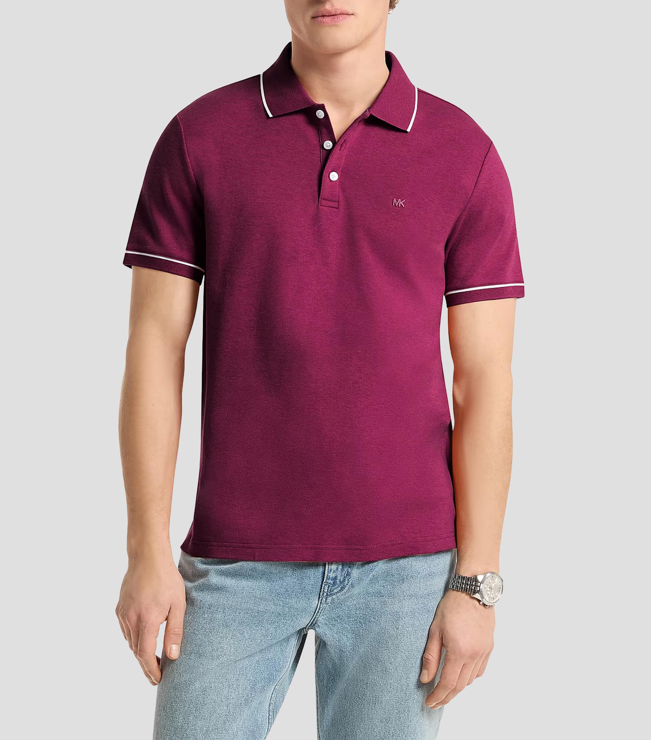 Playera tipo Polo manga corta lisa Hombre