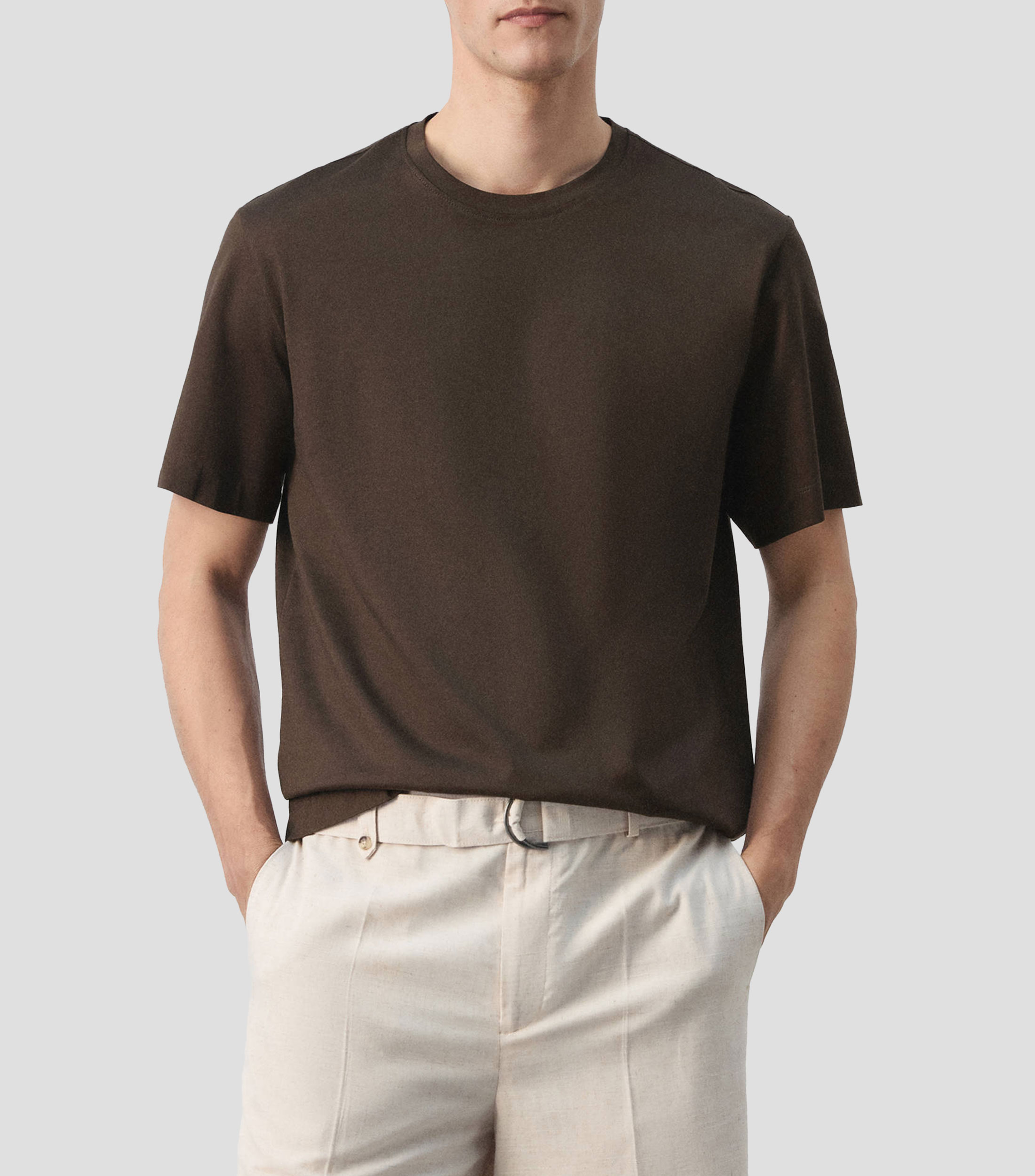 Playera cuello redondo manga corta lisa Hombre