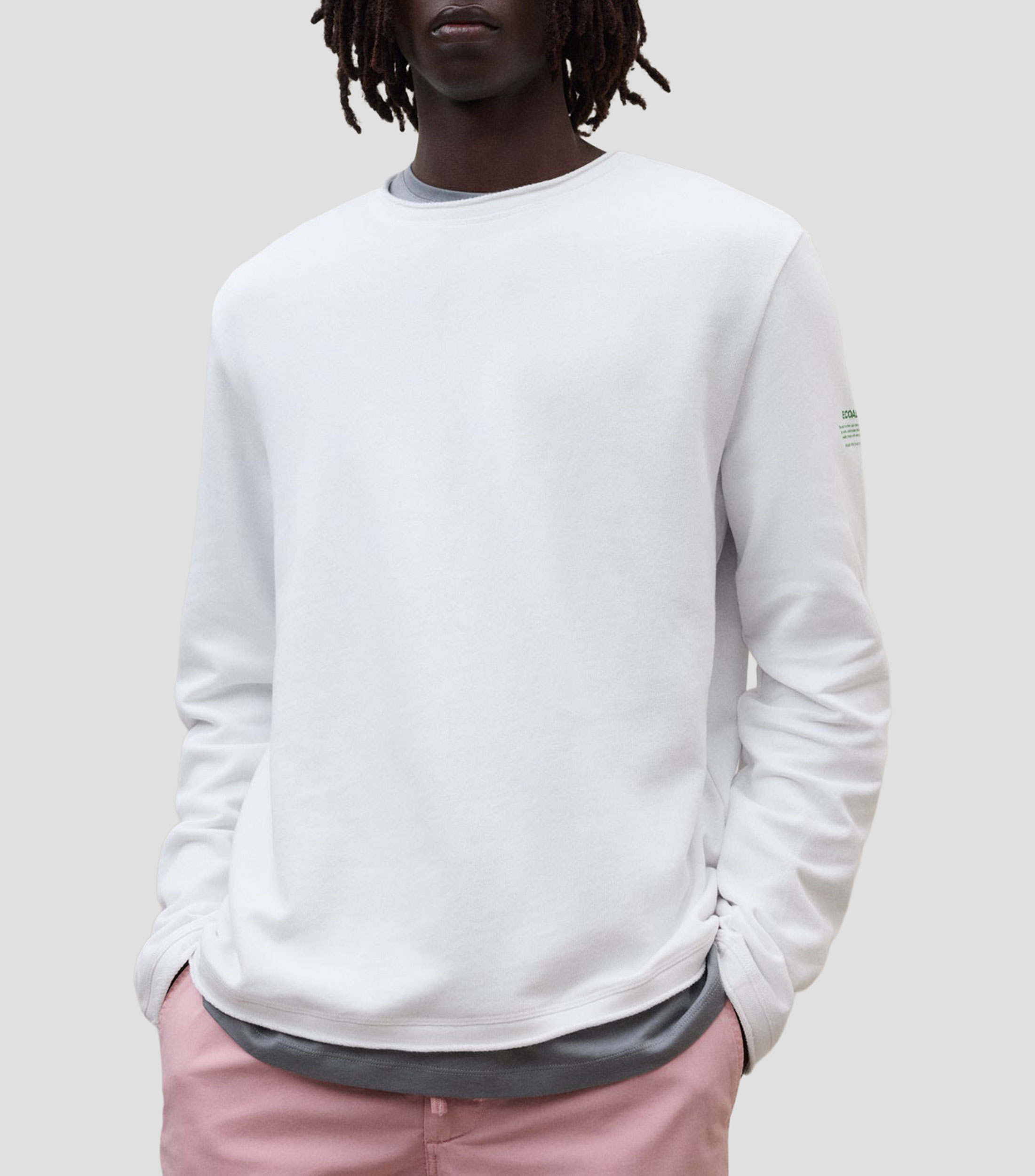 Playera cuello redondo manga larga estampada Hombre