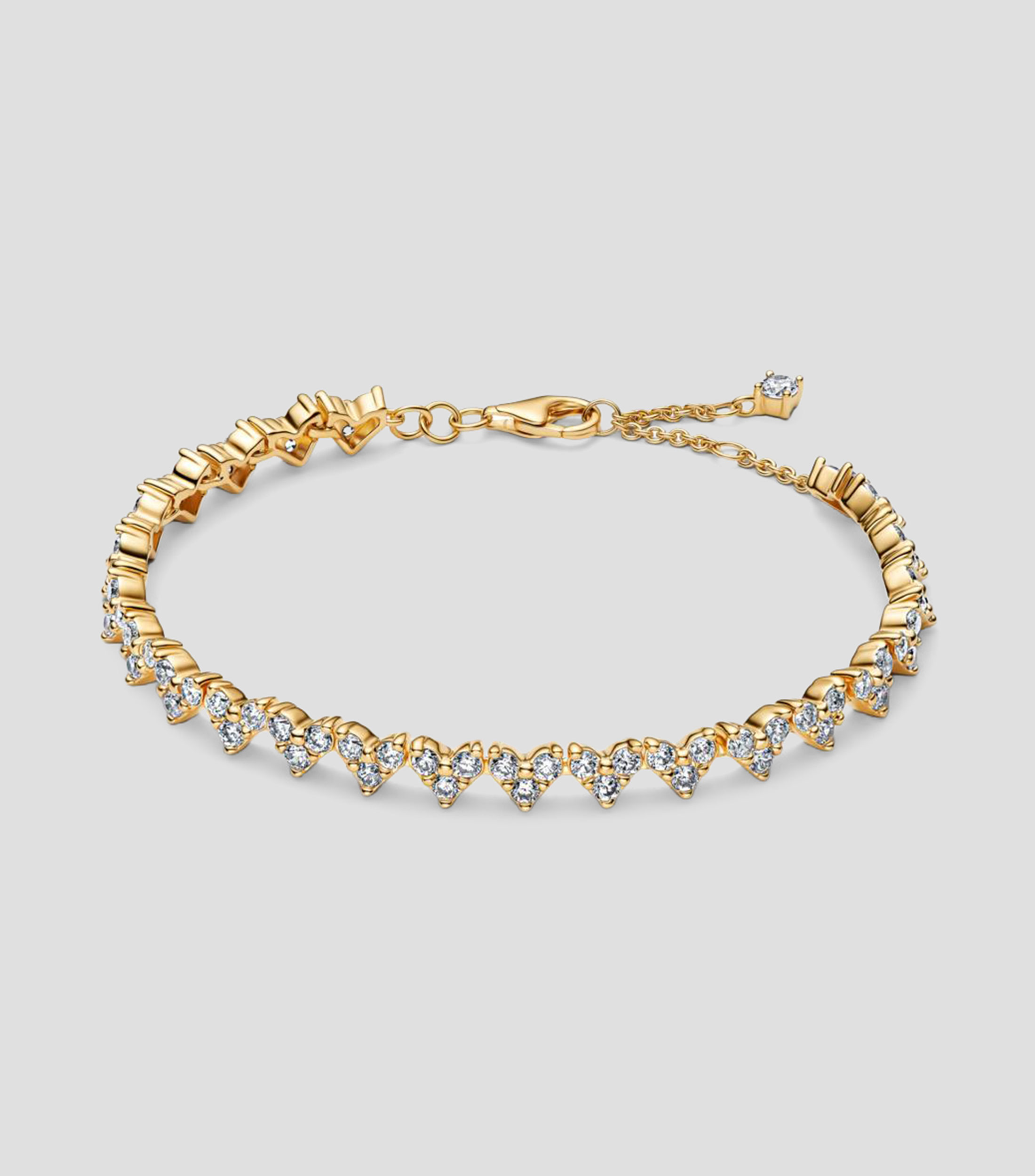 Brazalete en plata corazones Mujer