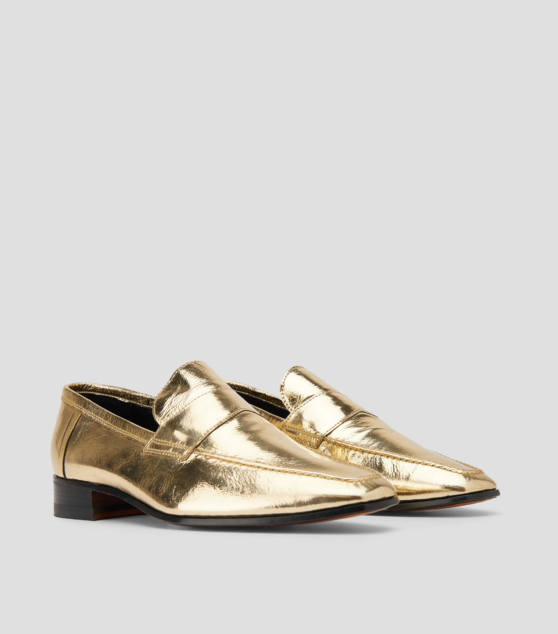 Mocasines Alain en piel con metalizado Mujer